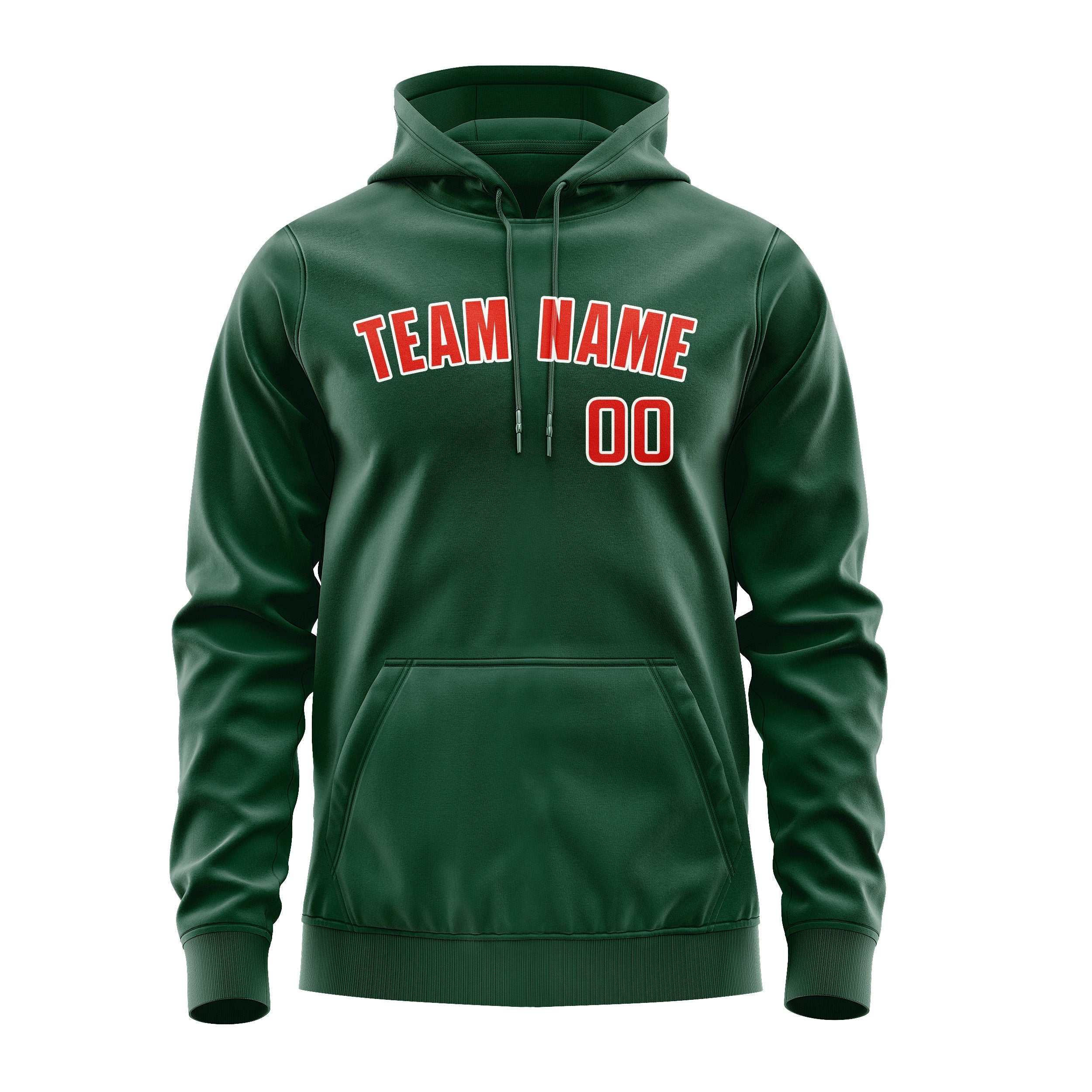 Sweat à capuche personnalisé vert orange rouge 