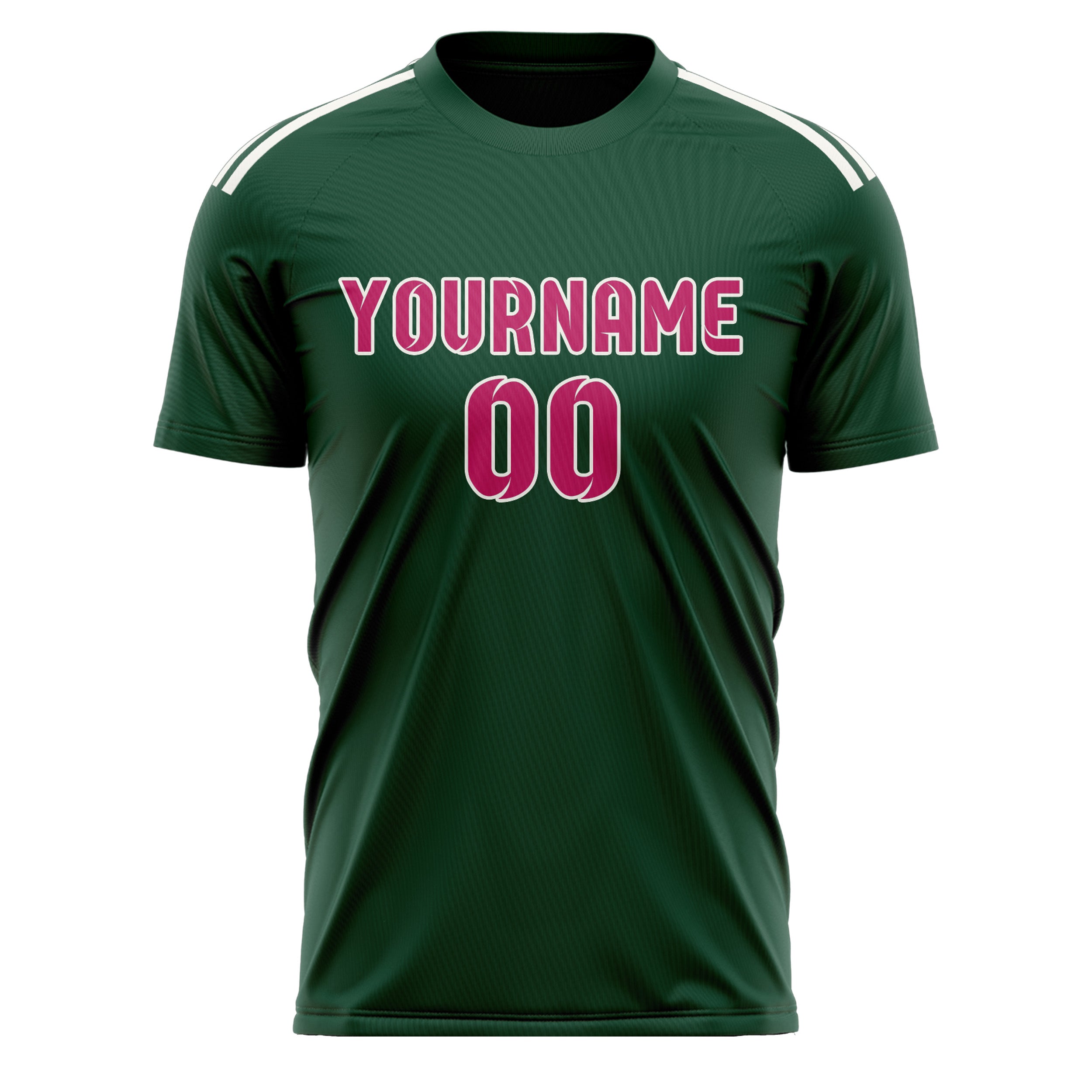Maillot de football personnalisé vert et rose