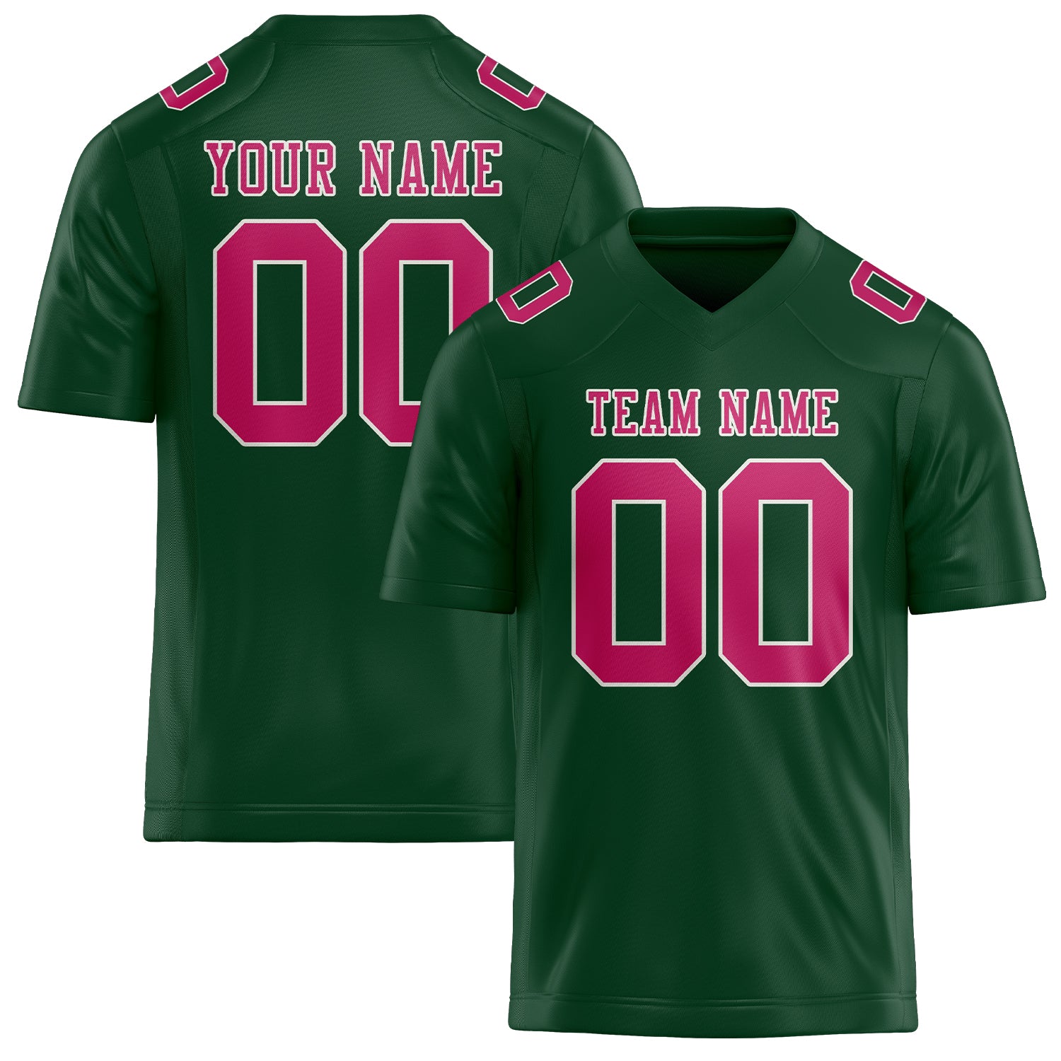 Maillot de football personnalisé vert et rose