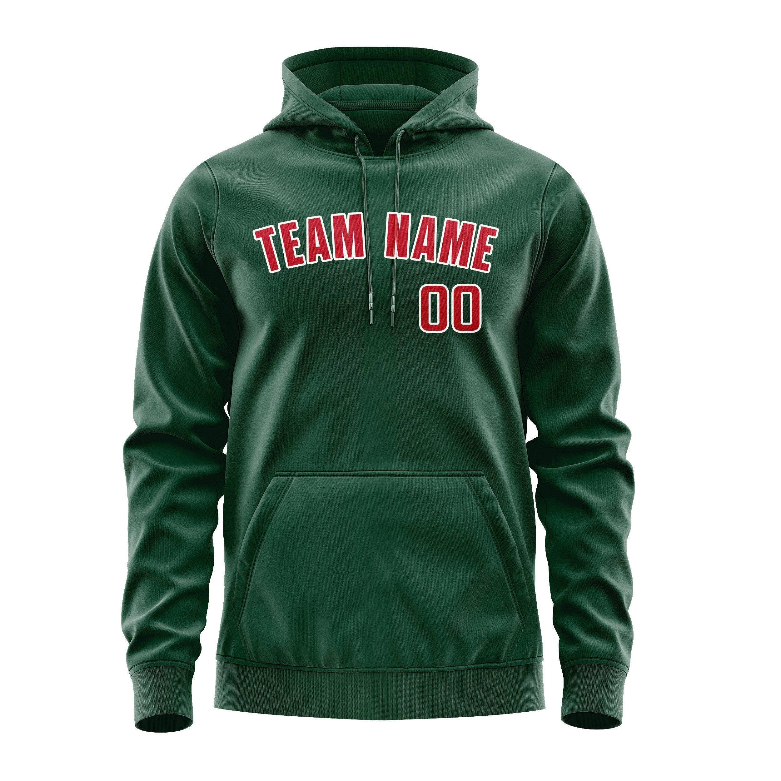 Sweat à capuche vert et rouge personnalisé 