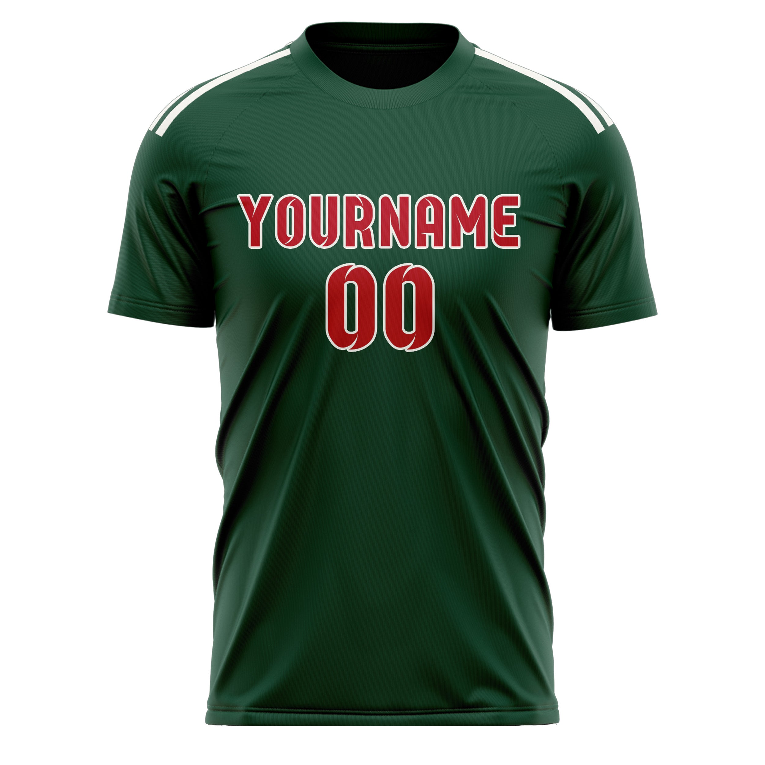 Maillot de football personnalisé vert et rouge