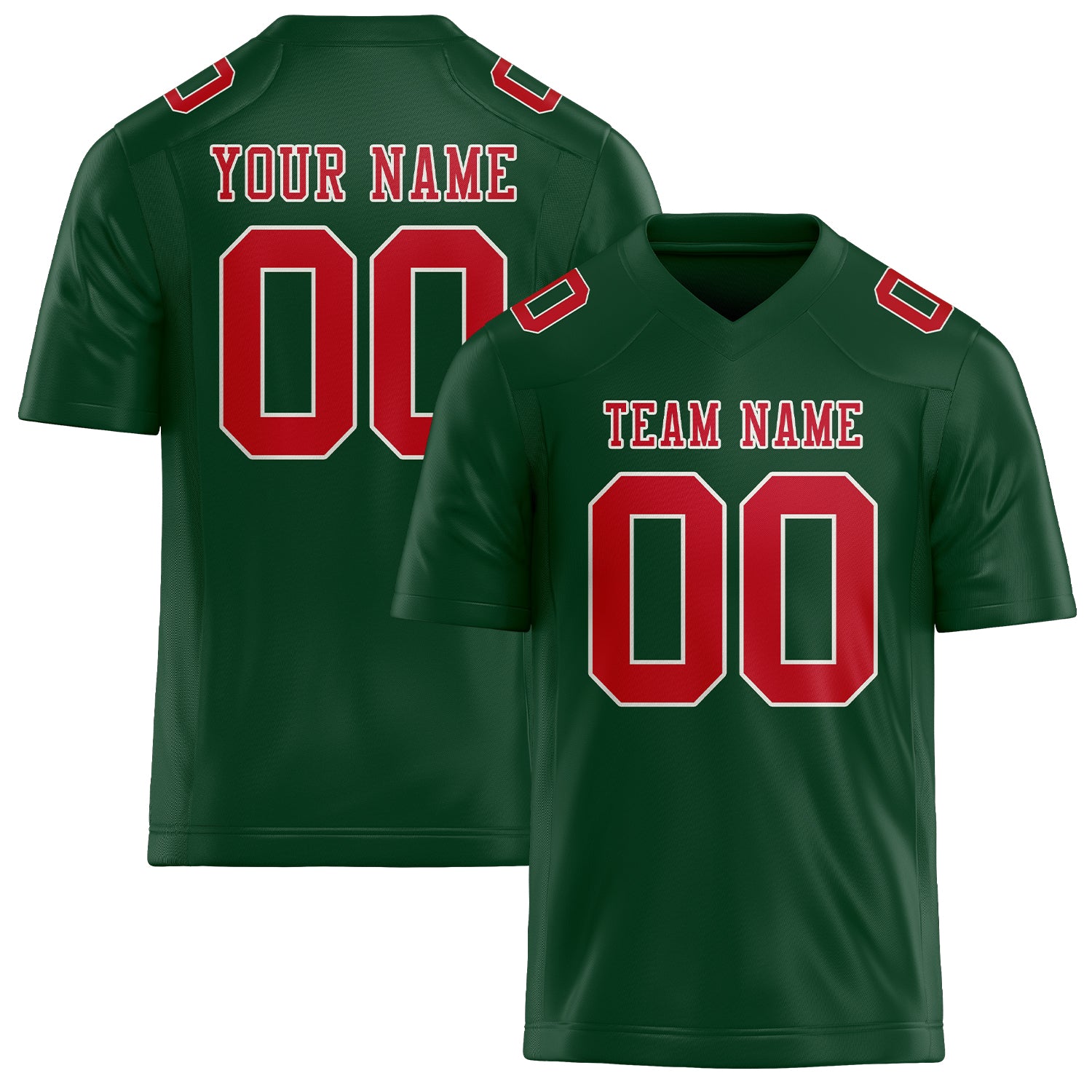 Maillot de football personnalisé vert et rouge