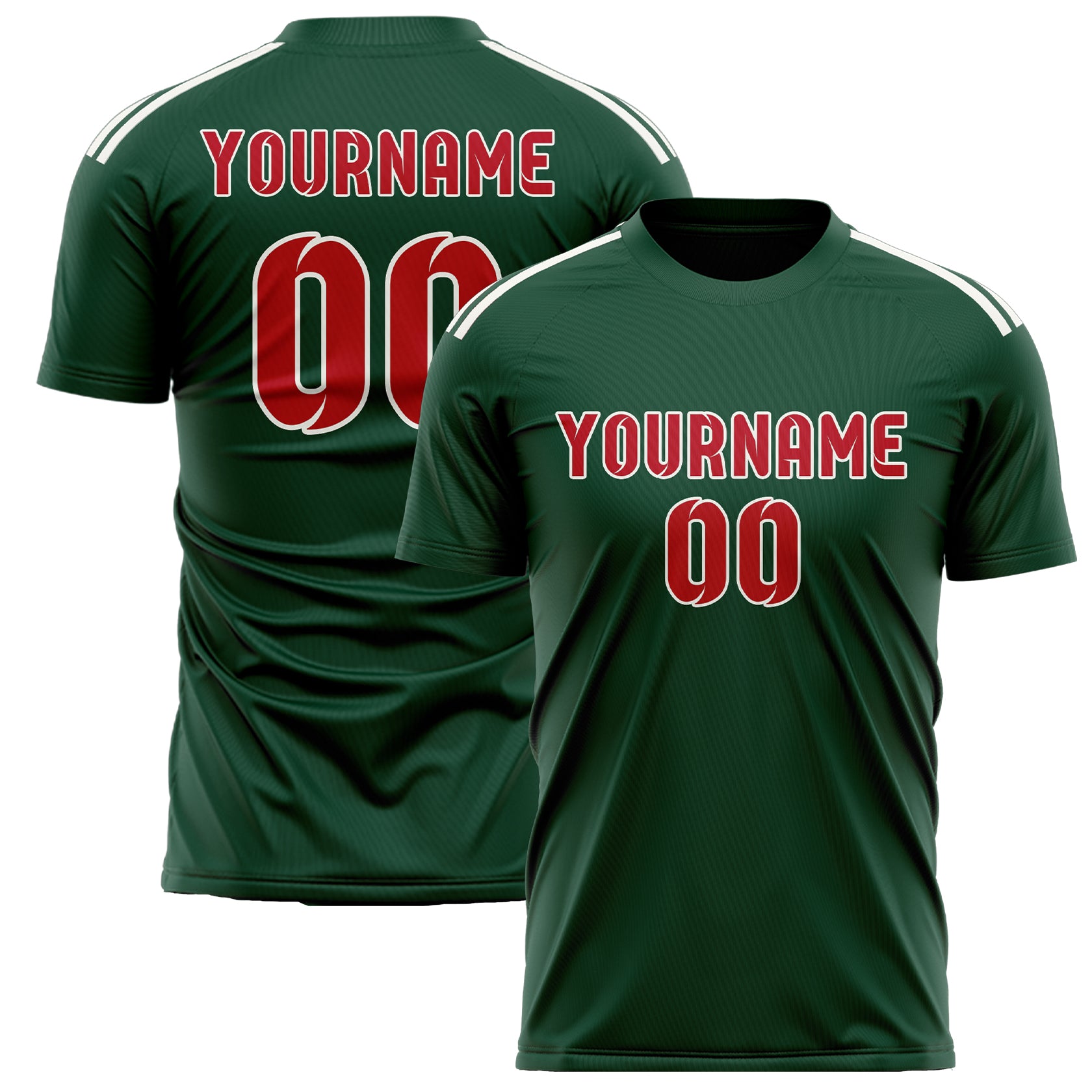 Maillot de football personnalisé vert et rouge