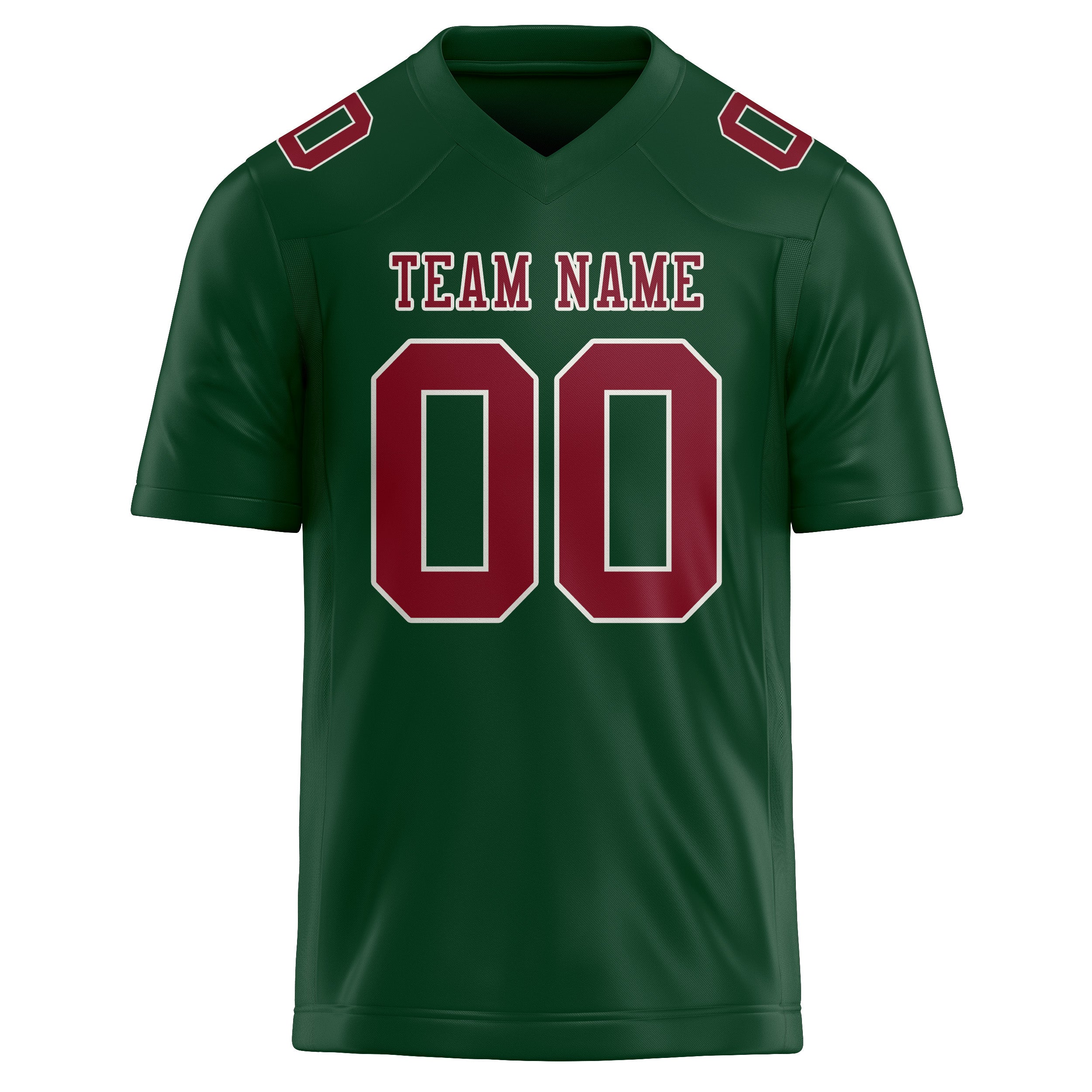 Maillot de football personnalisé vert cramoisi rouge