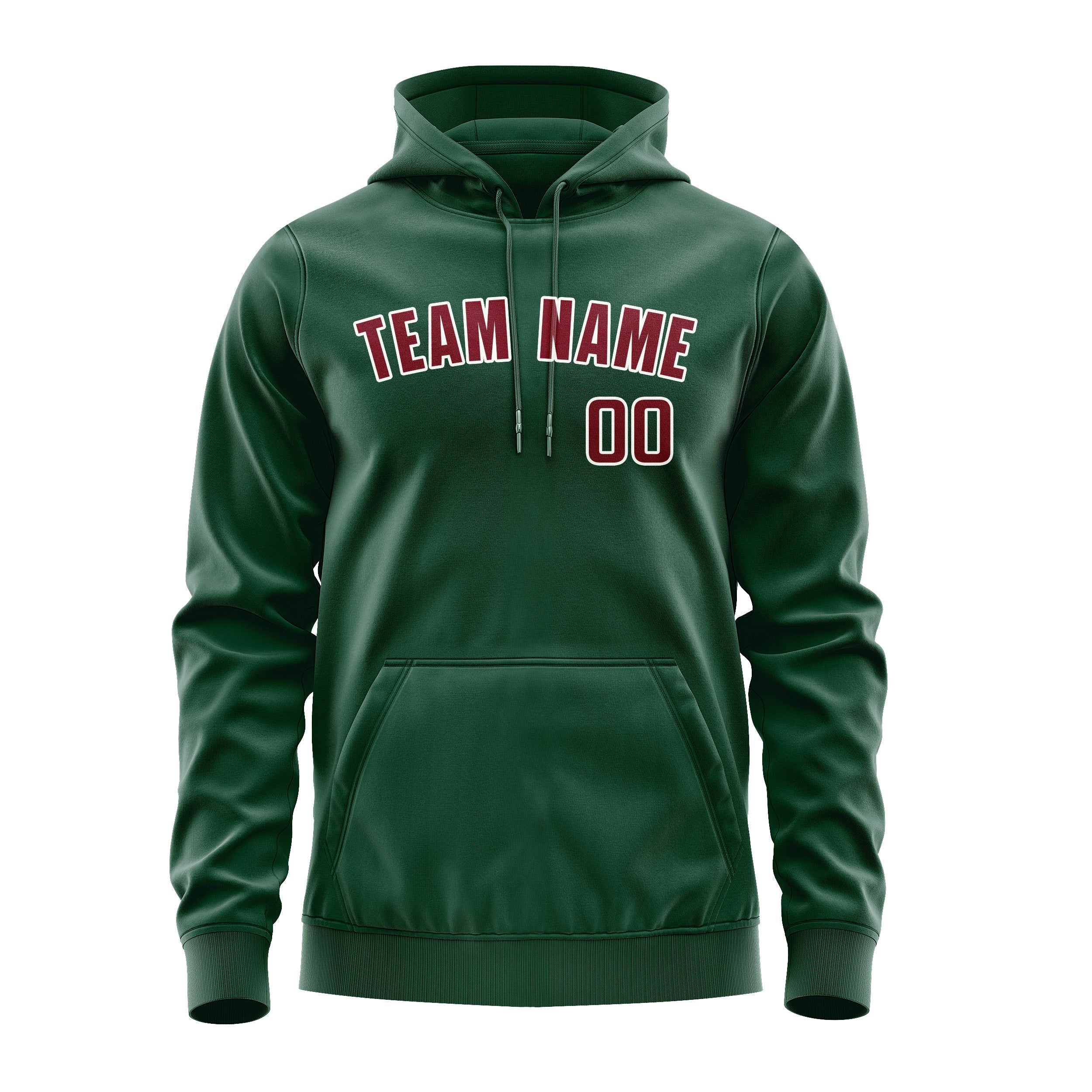 Sweat à capuche personnalisé vert cramoisi et rouge 