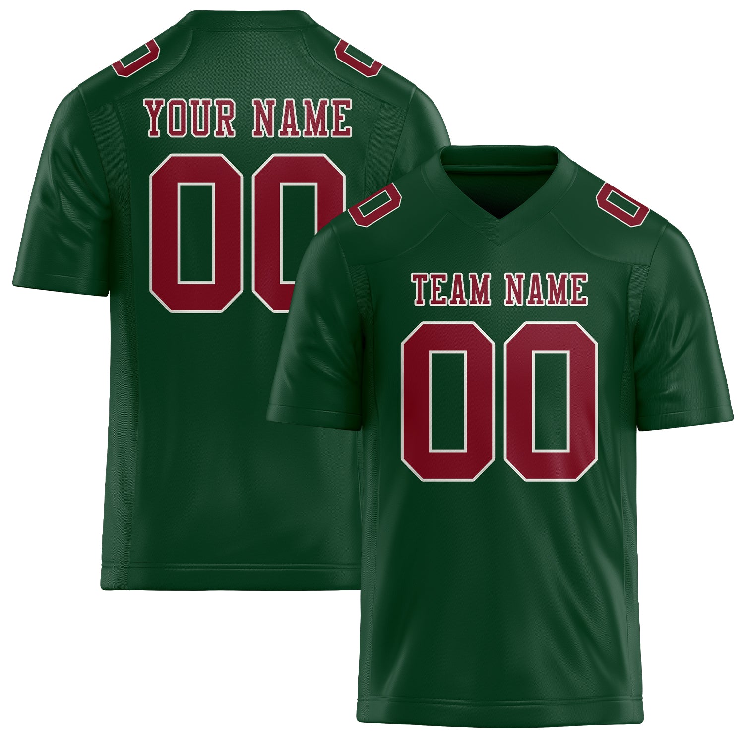 Maillot de football personnalisé vert cramoisi rouge