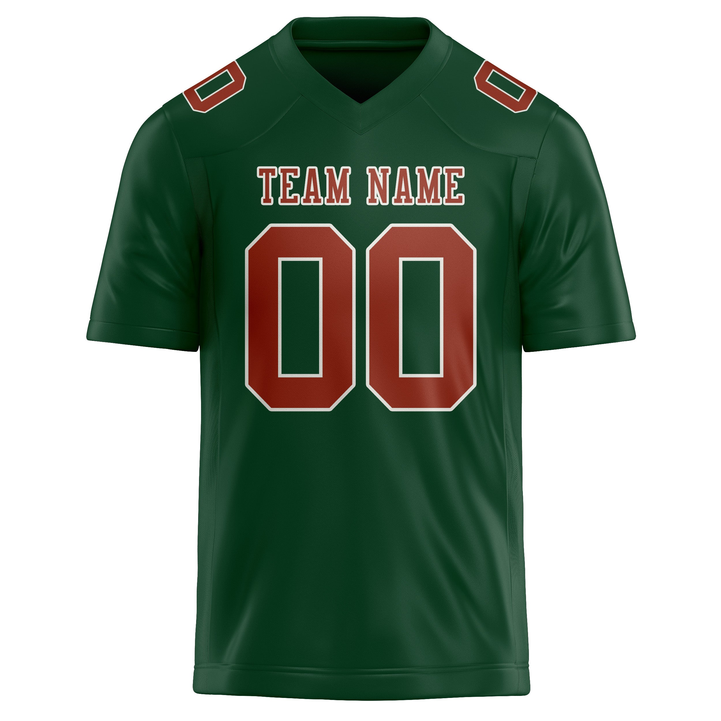 Maillot de football personnalisé vert corail rouge
