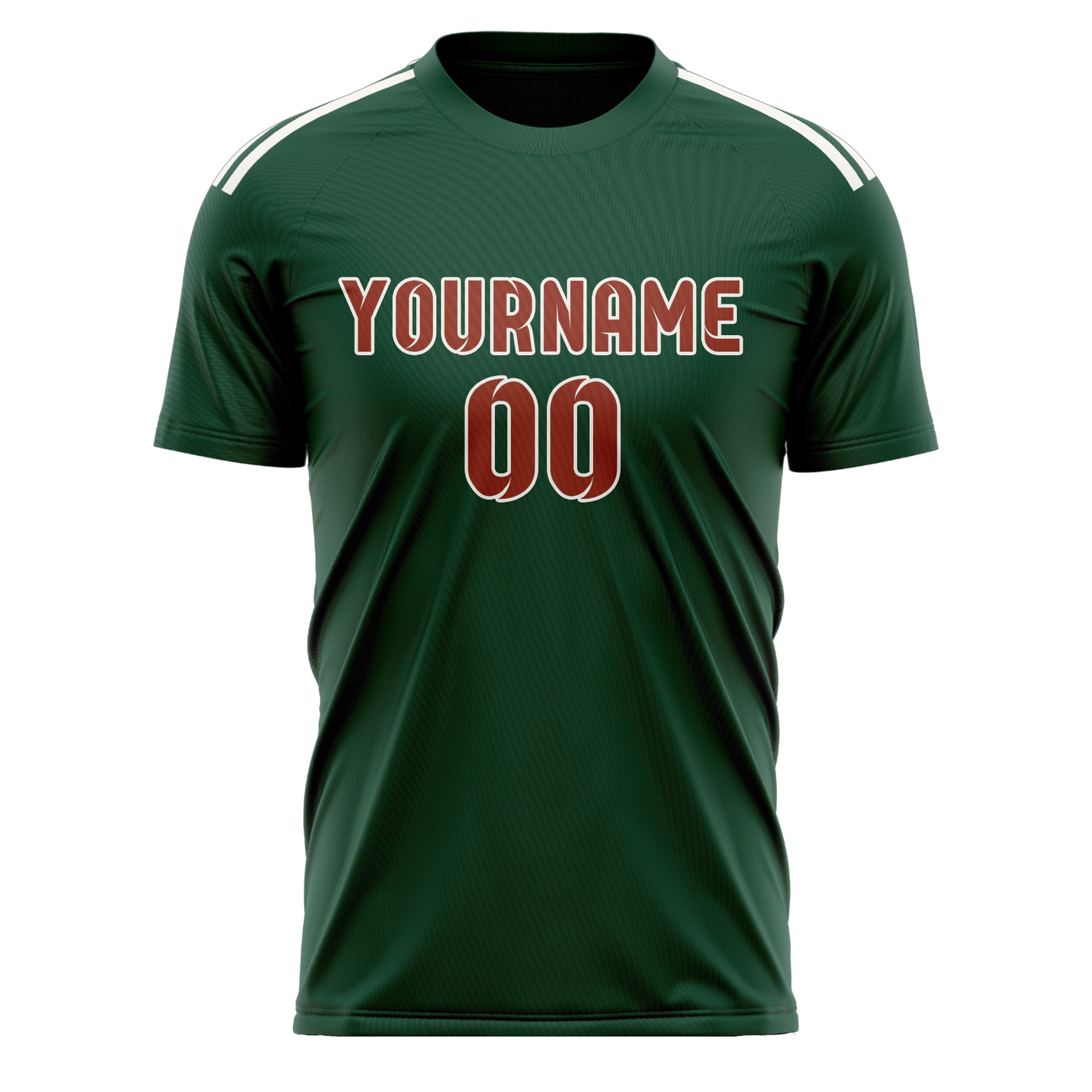 Maillot de football personnalisé vert corail rouge