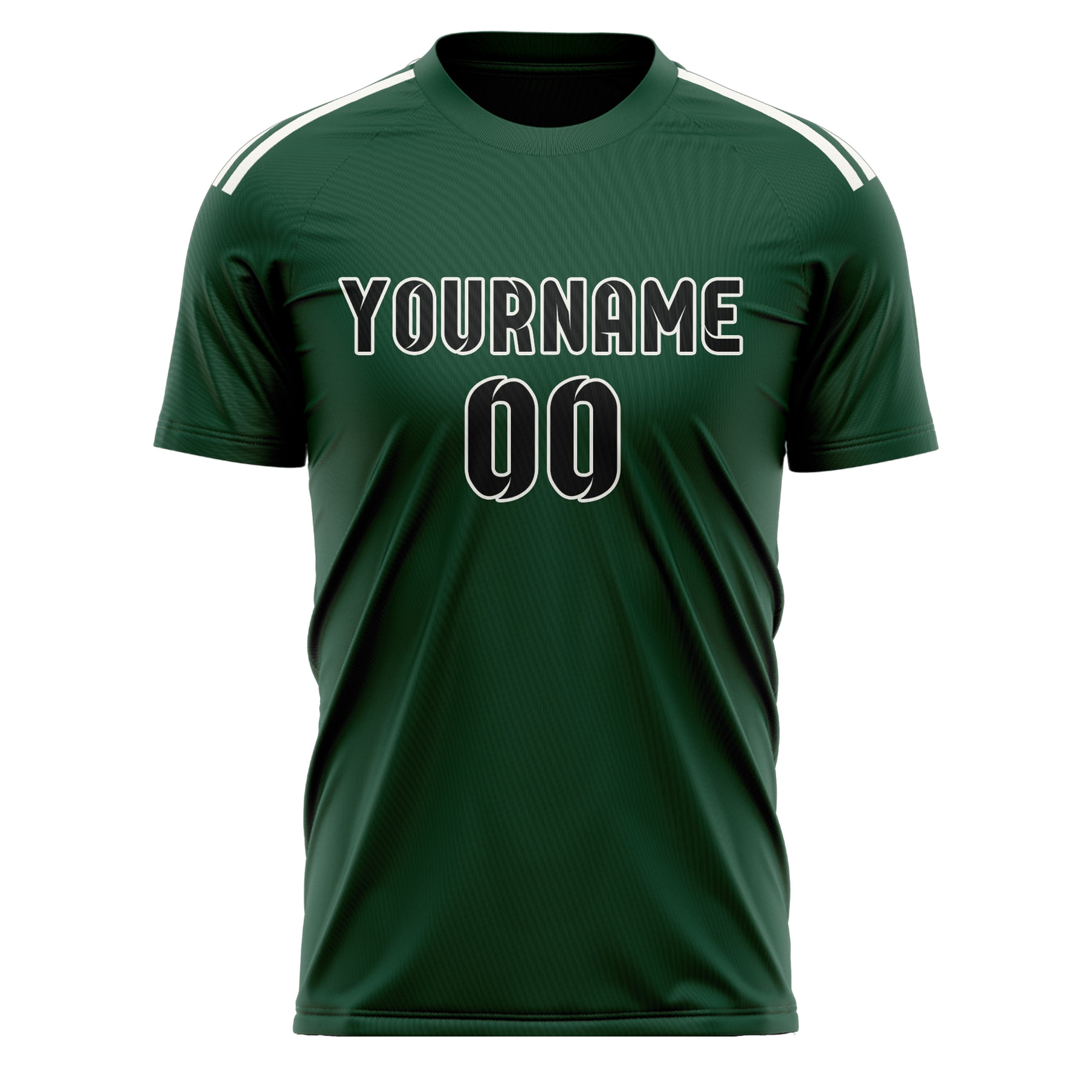 Maillot de football personnalisé vert et noir