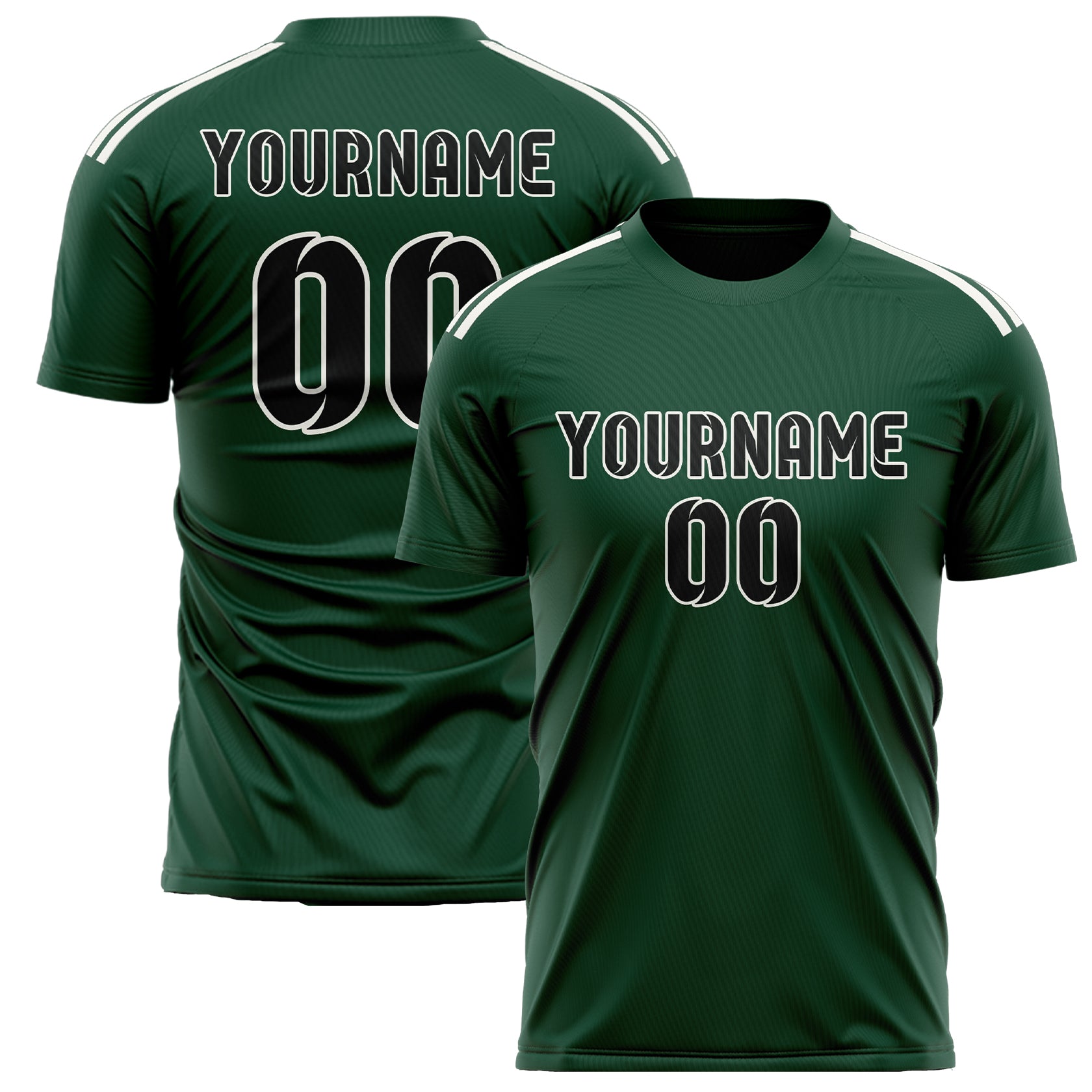Maillot de football personnalisé vert et noir