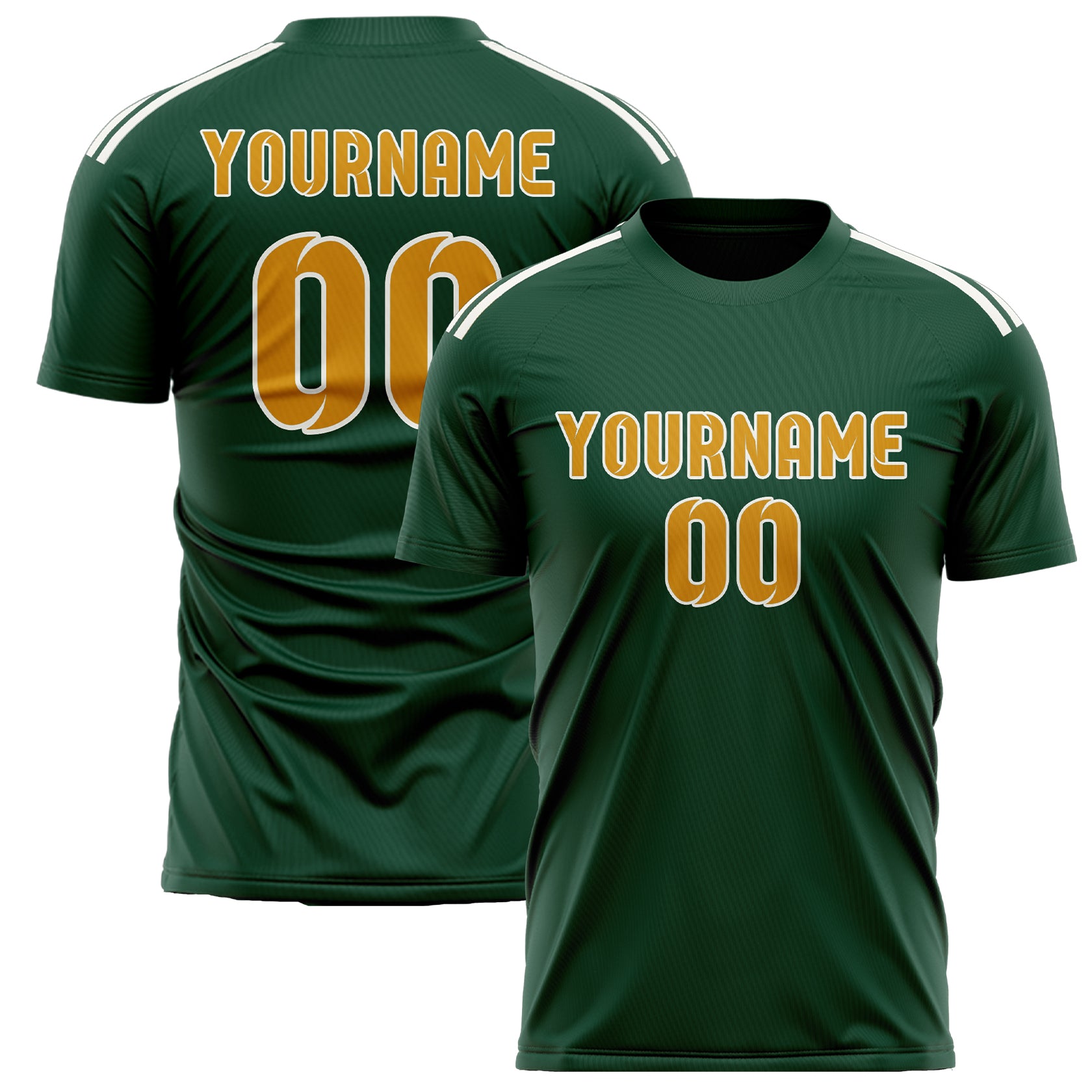 Maillot de football personnalisé vert et jaune