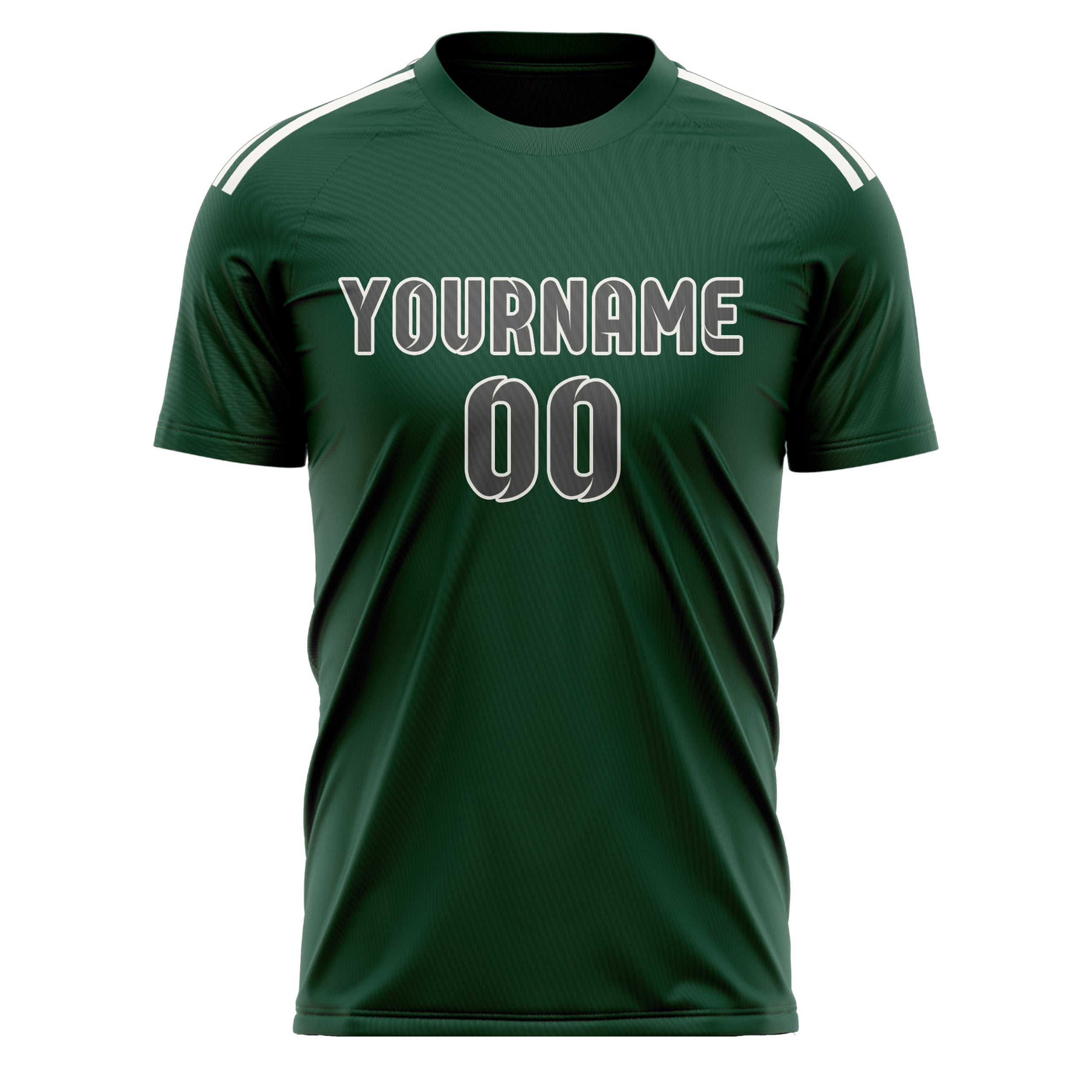 Maillot de football personnalisé vert et gris foncé