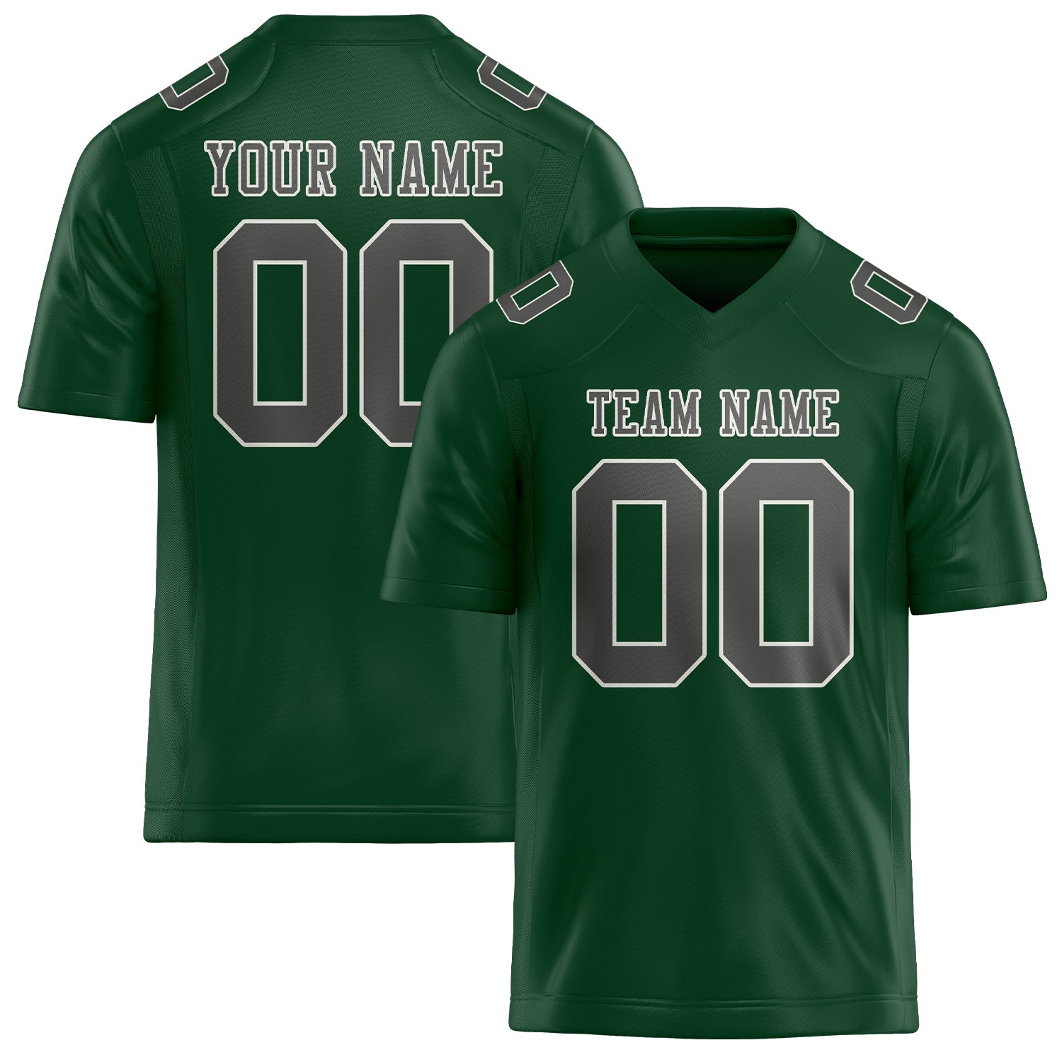 Maillot de football personnalisé vert et gris foncé
