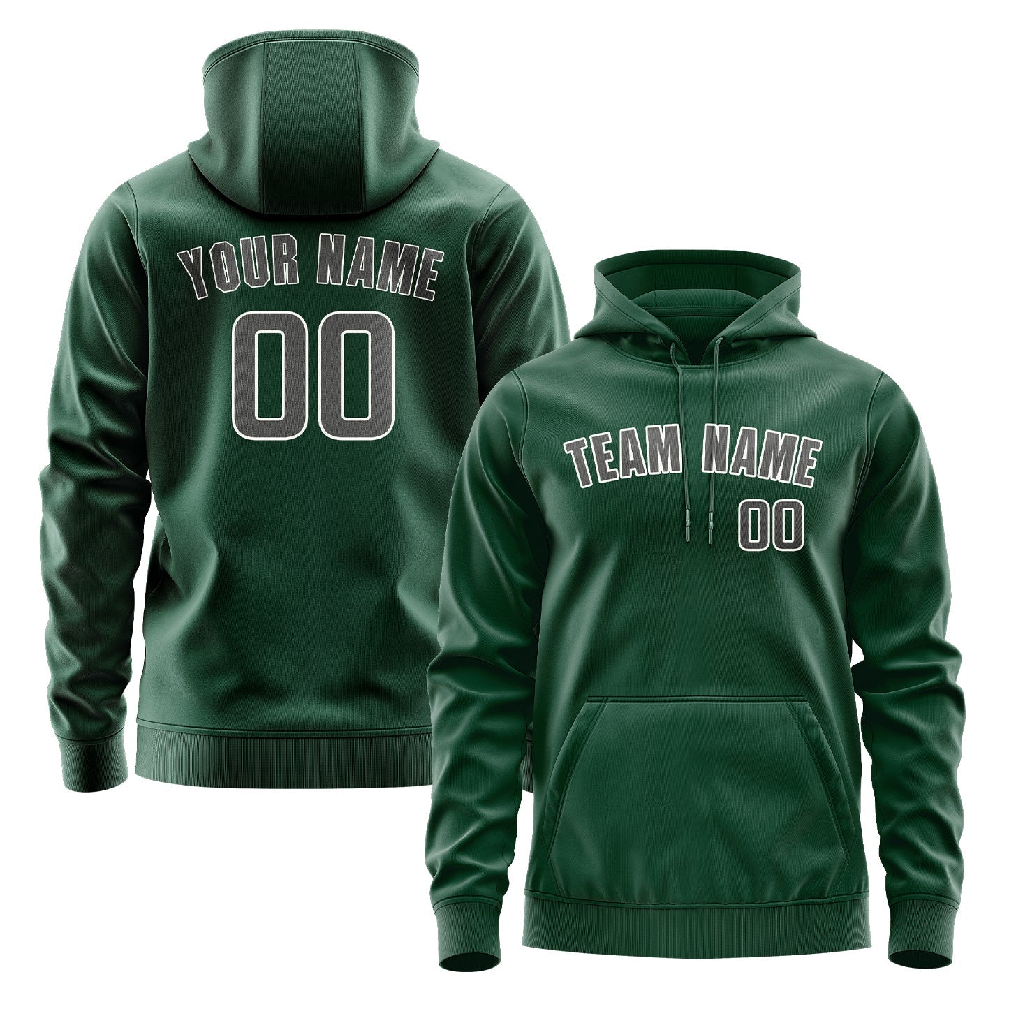 Sweat à capuche vert foncé personnalisé 