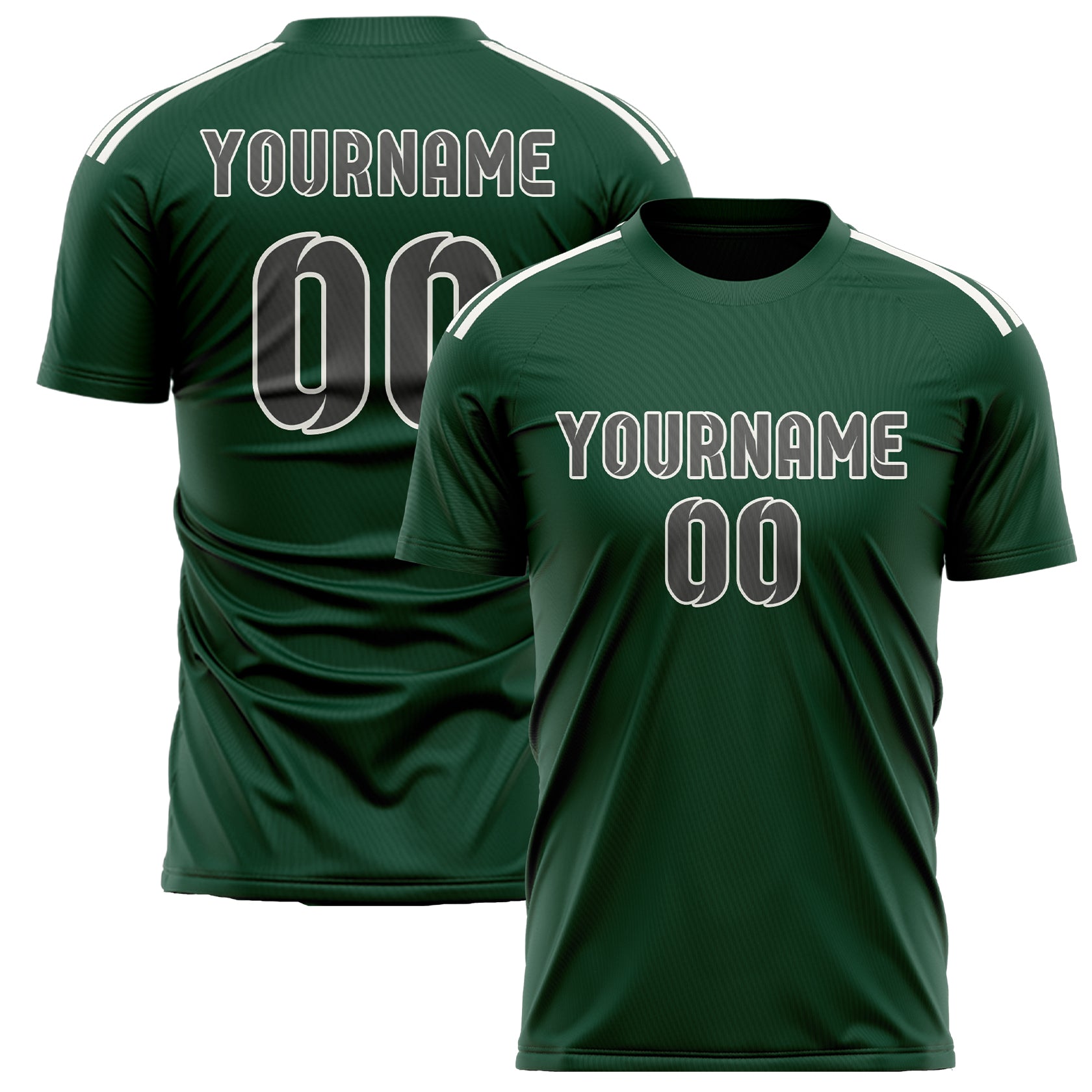 Maillot de football personnalisé vert et gris foncé