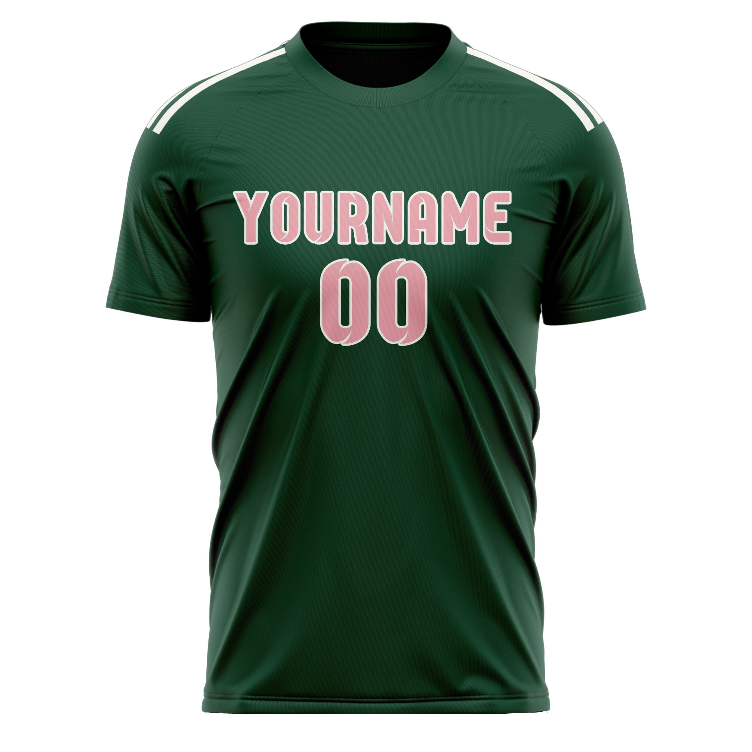 Maillot de football personnalisé vert et rose clair