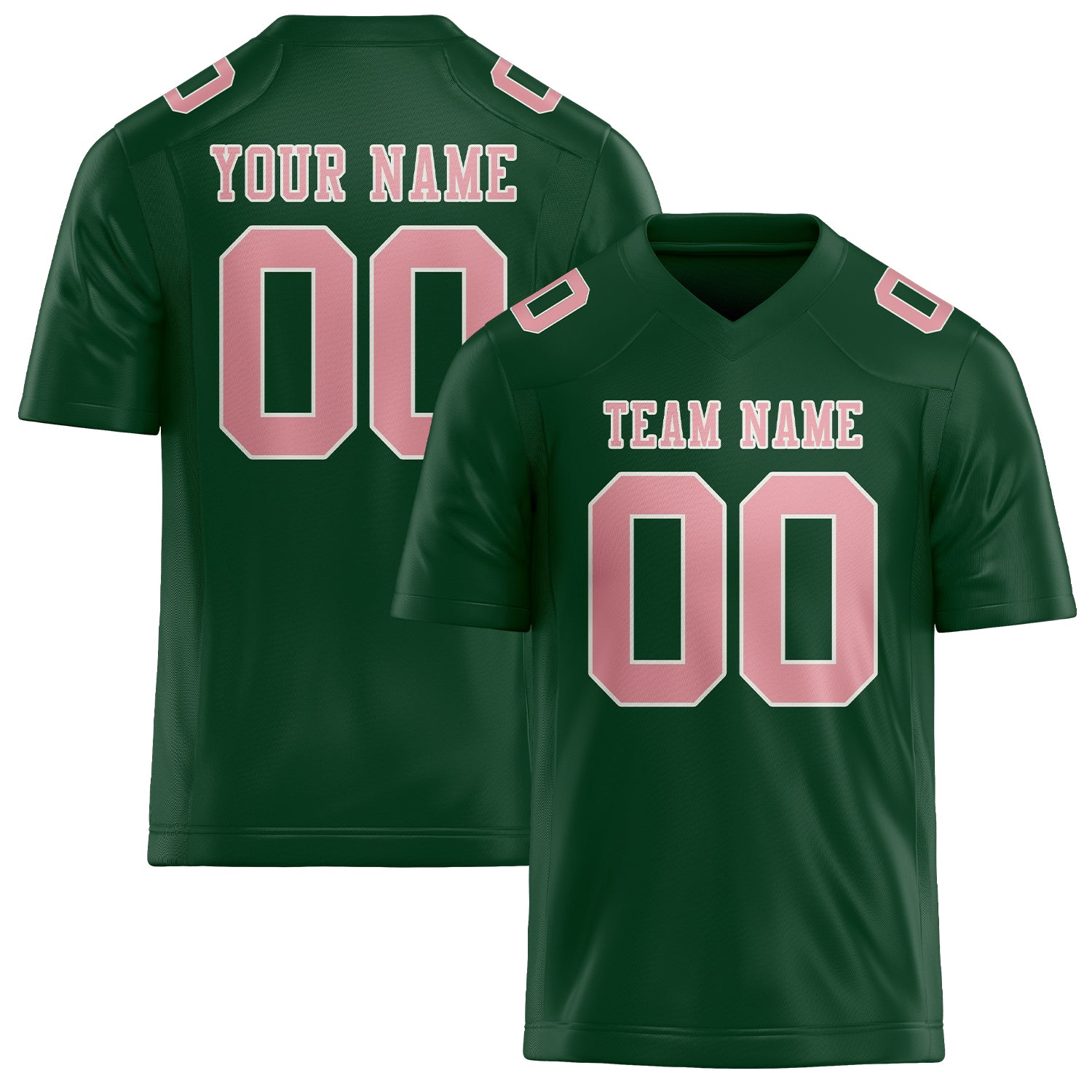 Maillot de football personnalisé vert et rose clair