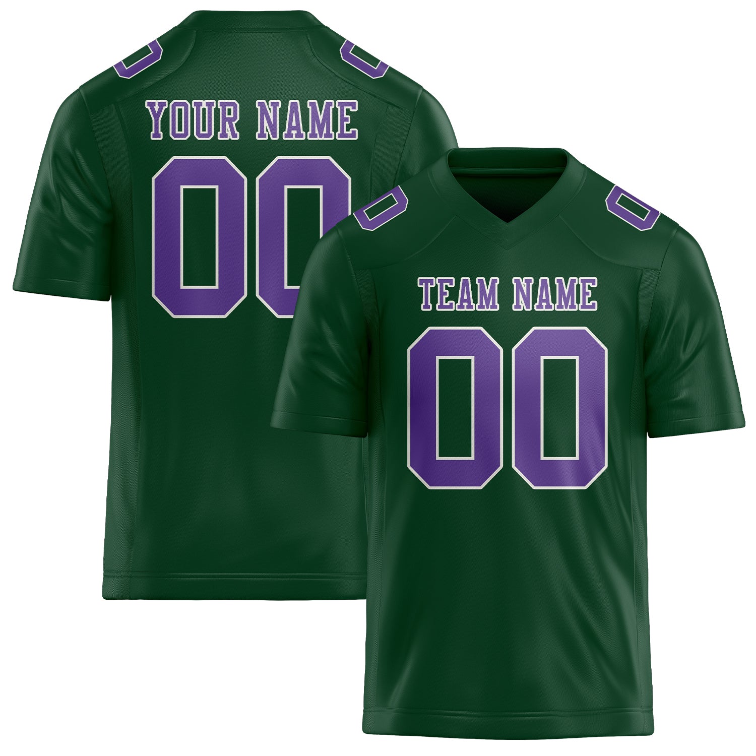 Maillot de football personnalisé vert clair et violet