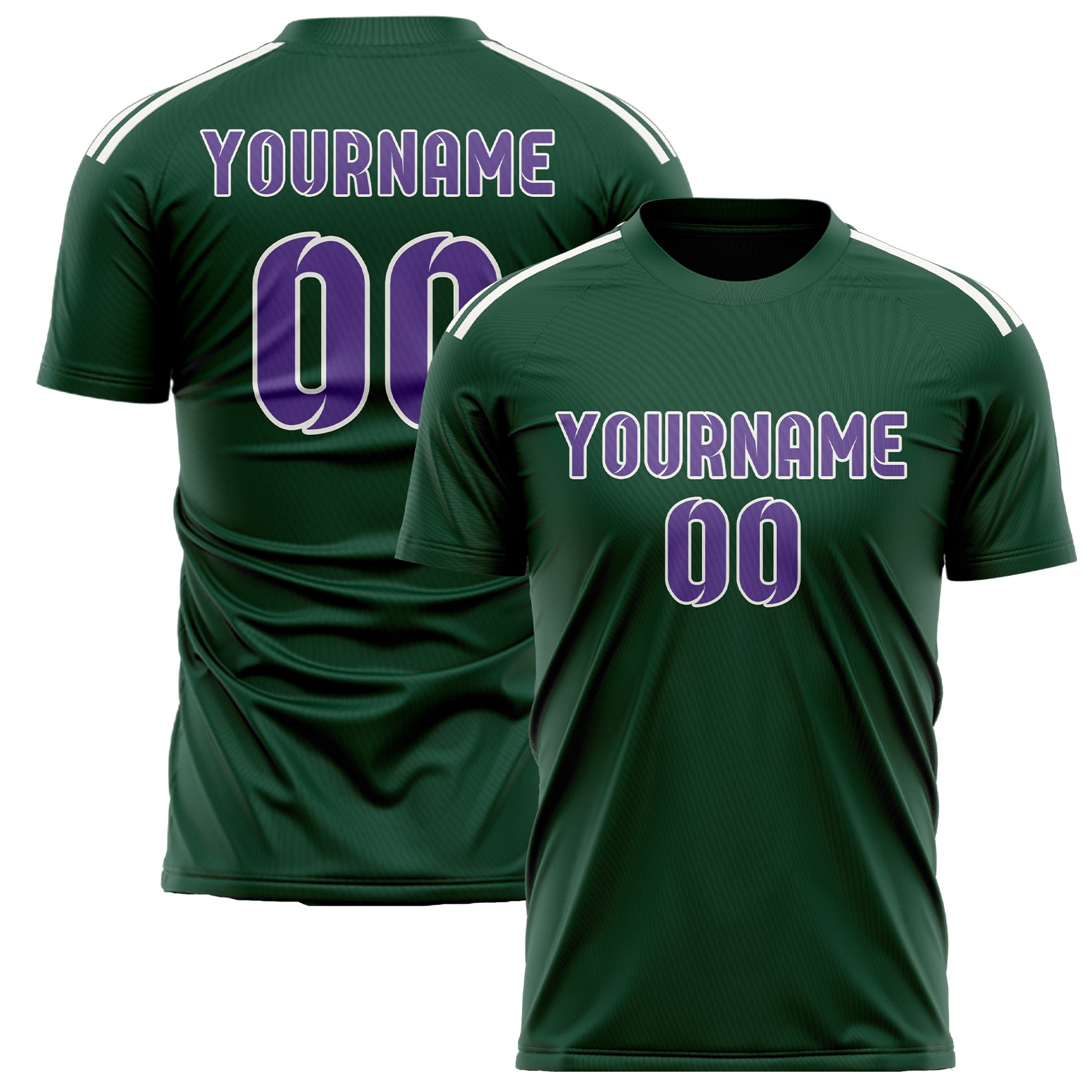 Maillot de football personnalisé vert clair et violet