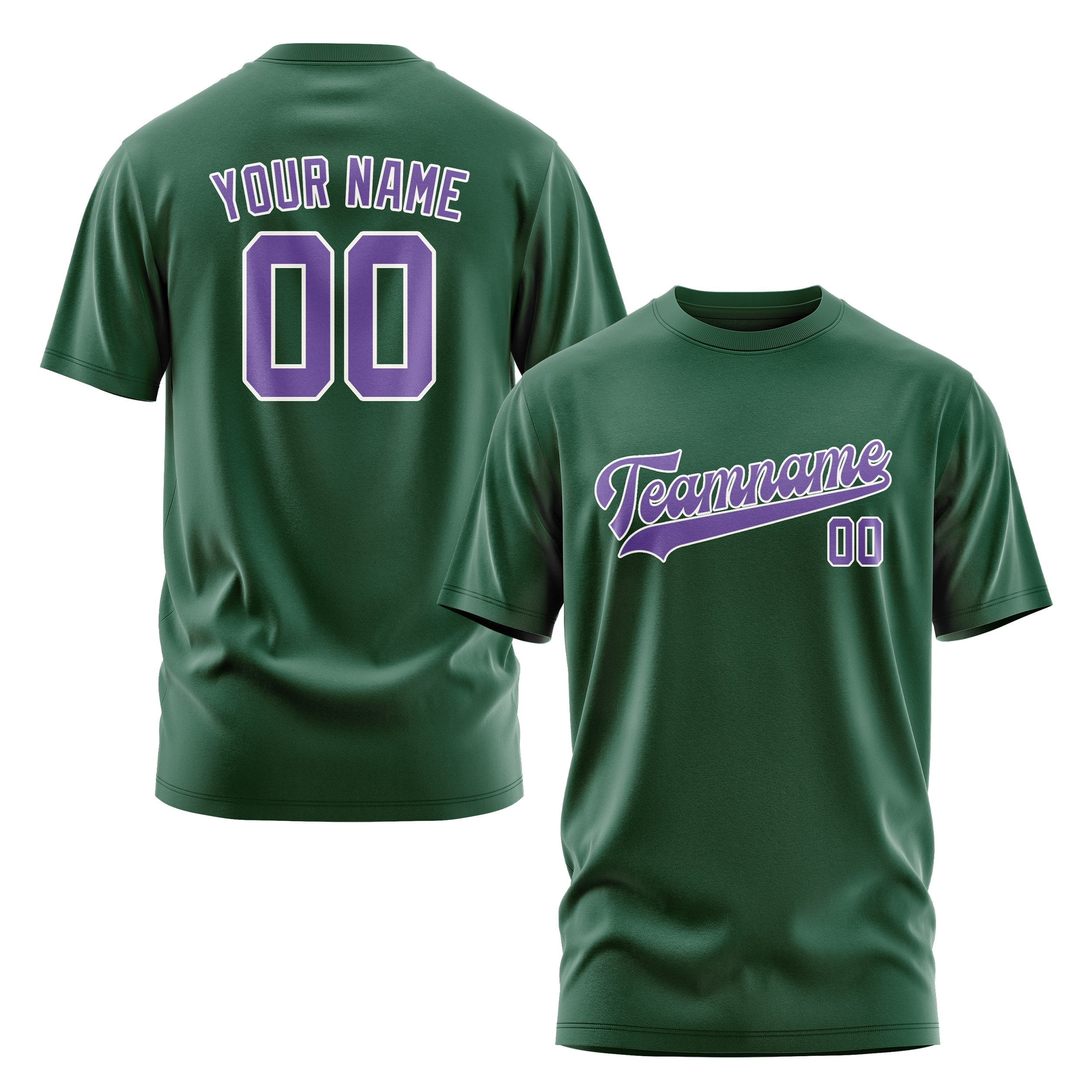 T-shirt personnalisé vert clair violet