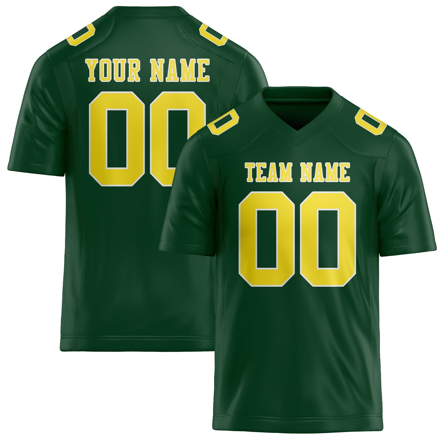 Maillot de football personnalisé vert clair et jaune clair
