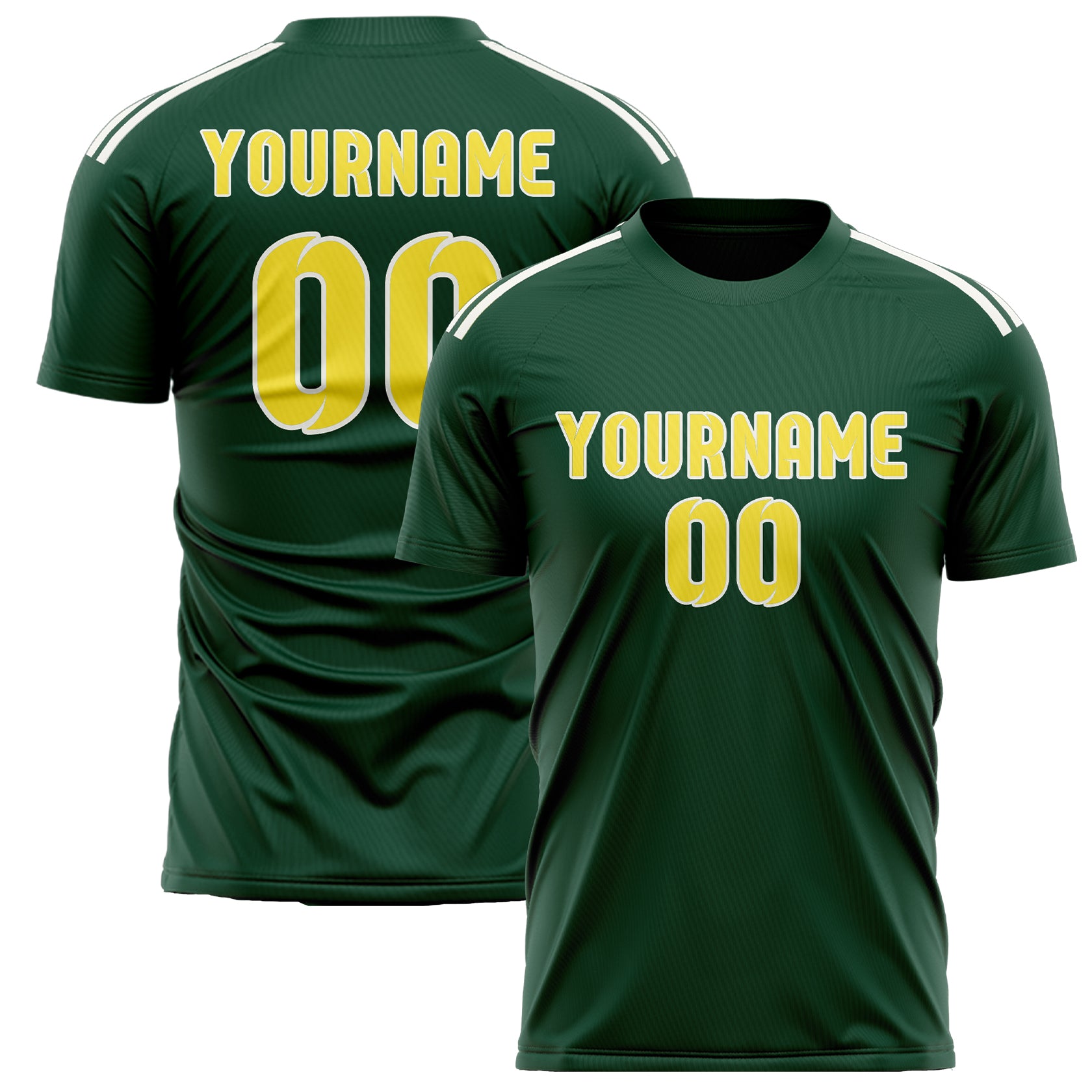 Maillot de football personnalisé vert clair et jaune clair