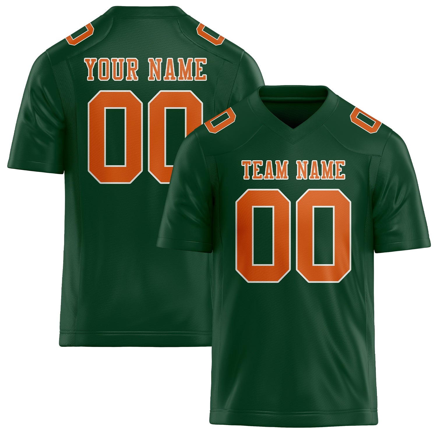 Maillot de football personnalisé vert et orange