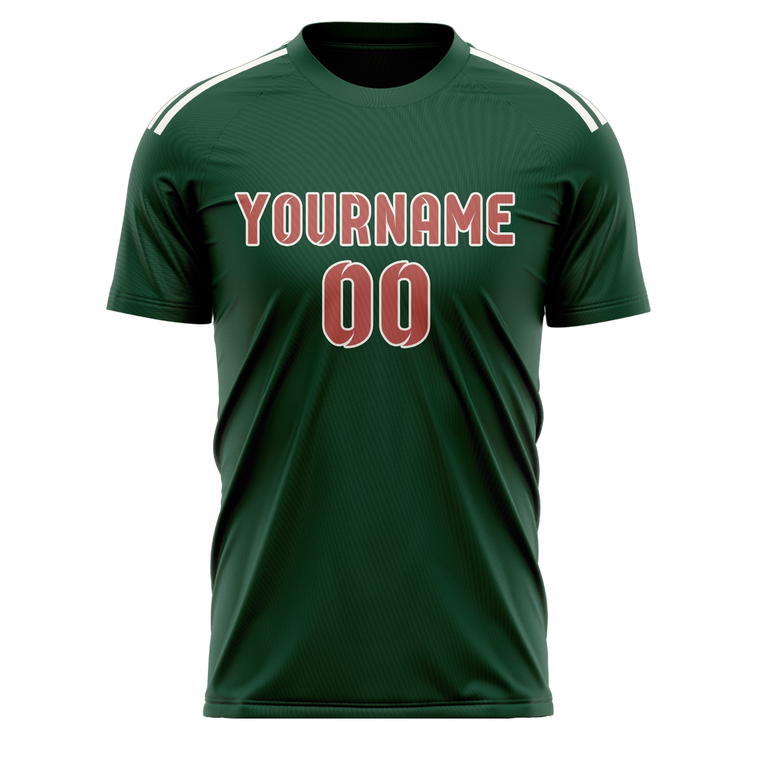 Maillot de football personnalisé vert et cuivre rose