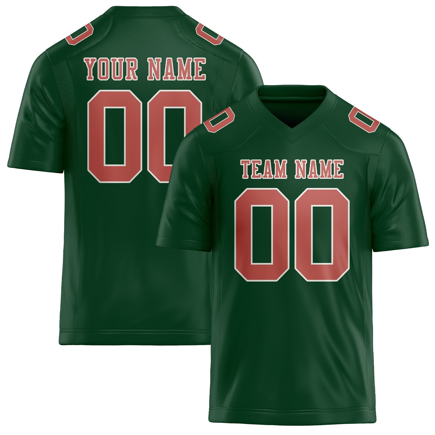 Maillot de football personnalisé vert et cuivre rose