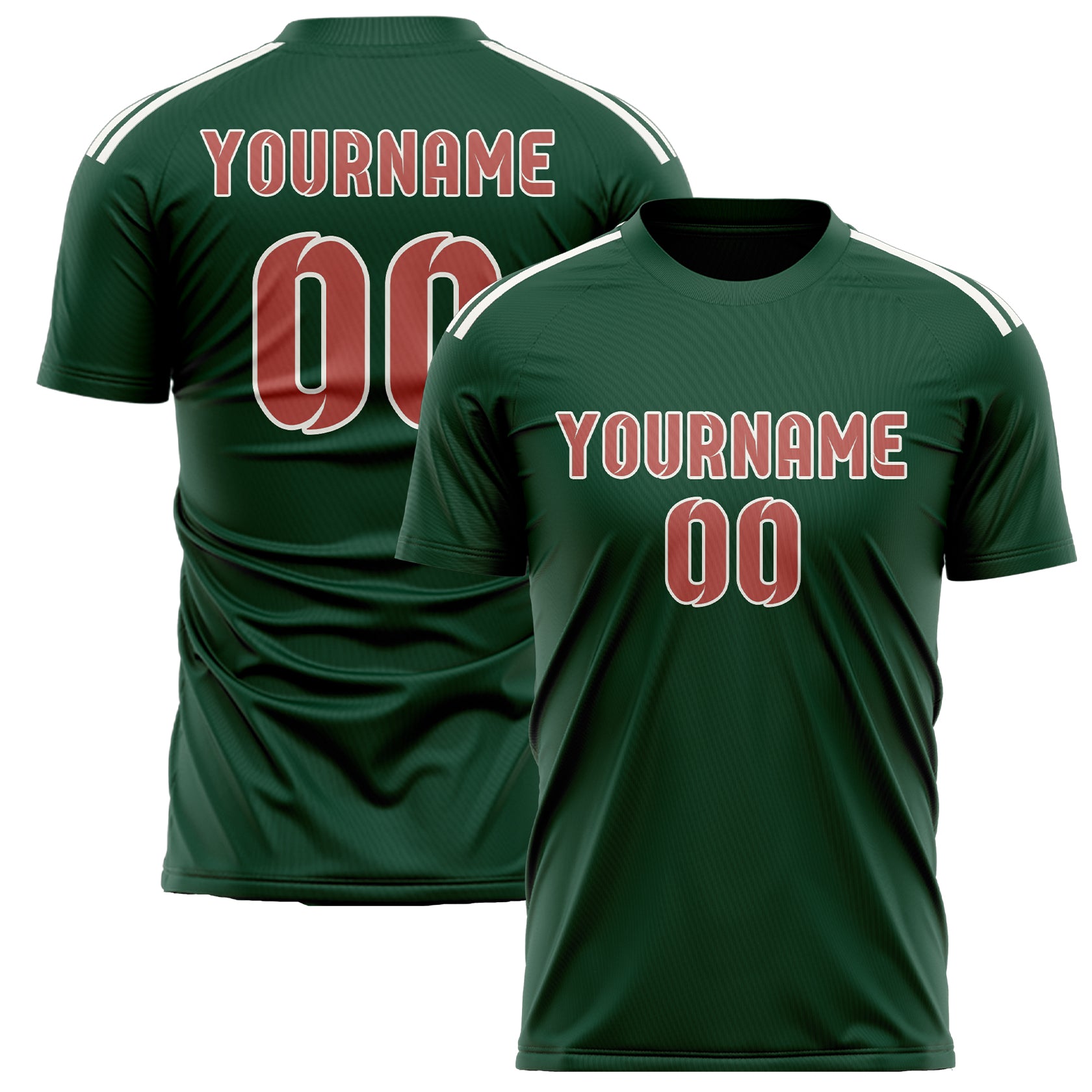 Maillot de football personnalisé vert et cuivre rose