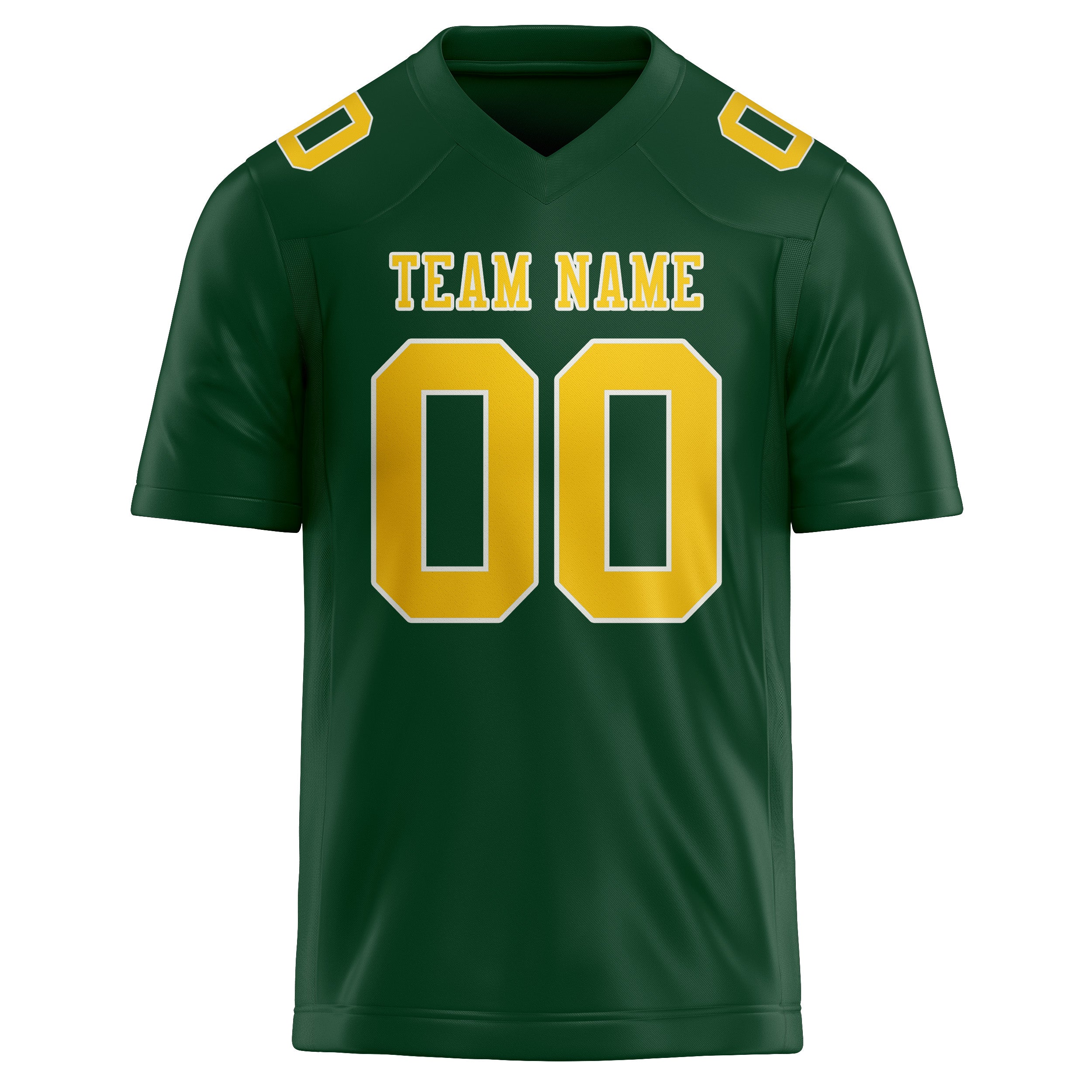 Maillot de football vert et or personnalisé