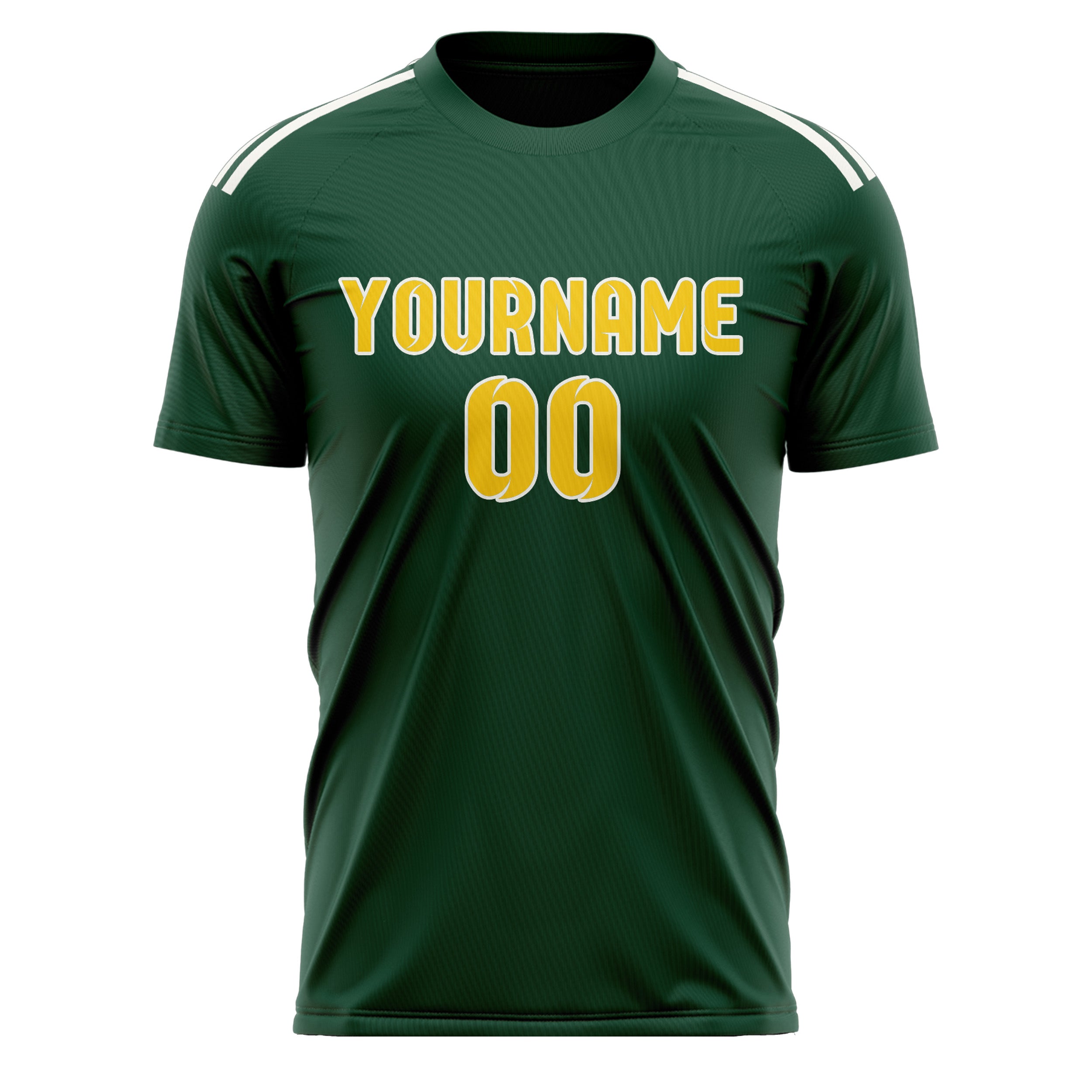 Maillot de football vert et or personnalisé