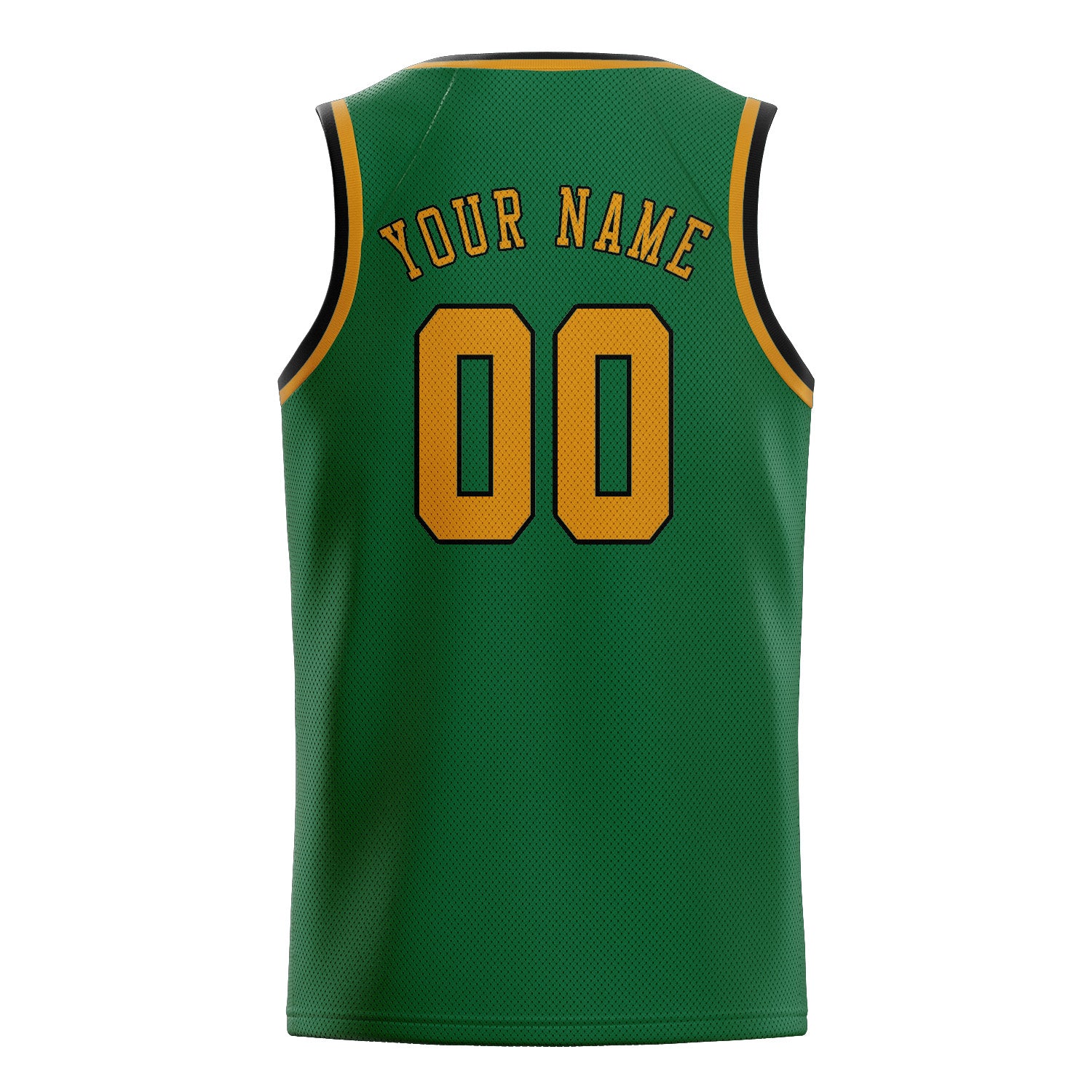Maillot de basketball personnalisé vert et jaune