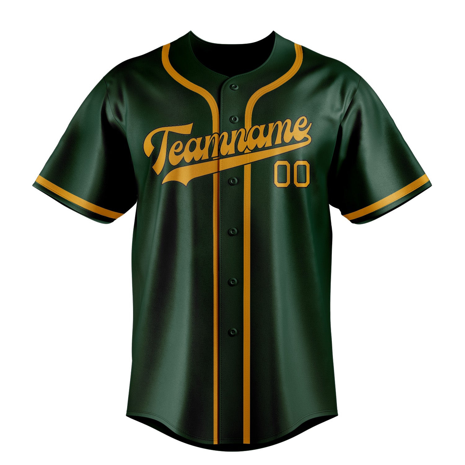 Maillot de baseball personnalisé vert et jaune