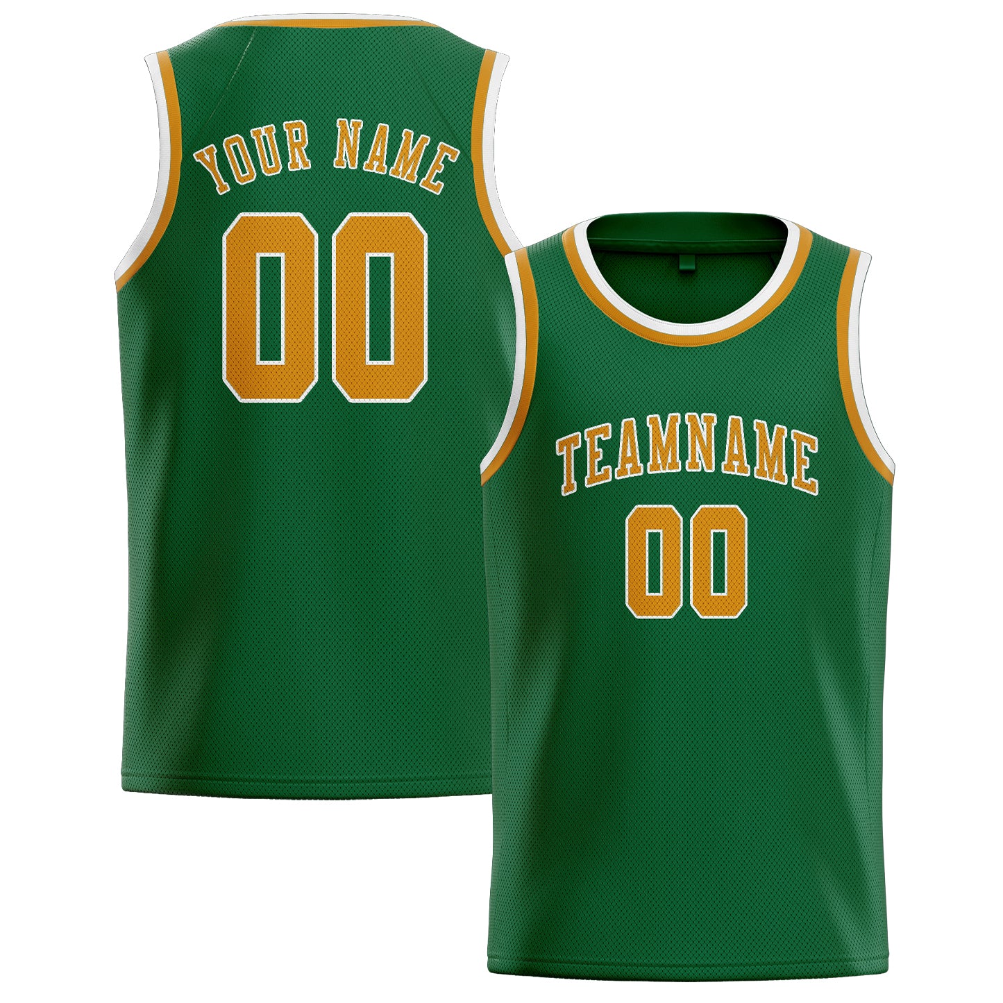 Maillot de basketball personnalisé vert et jaune
