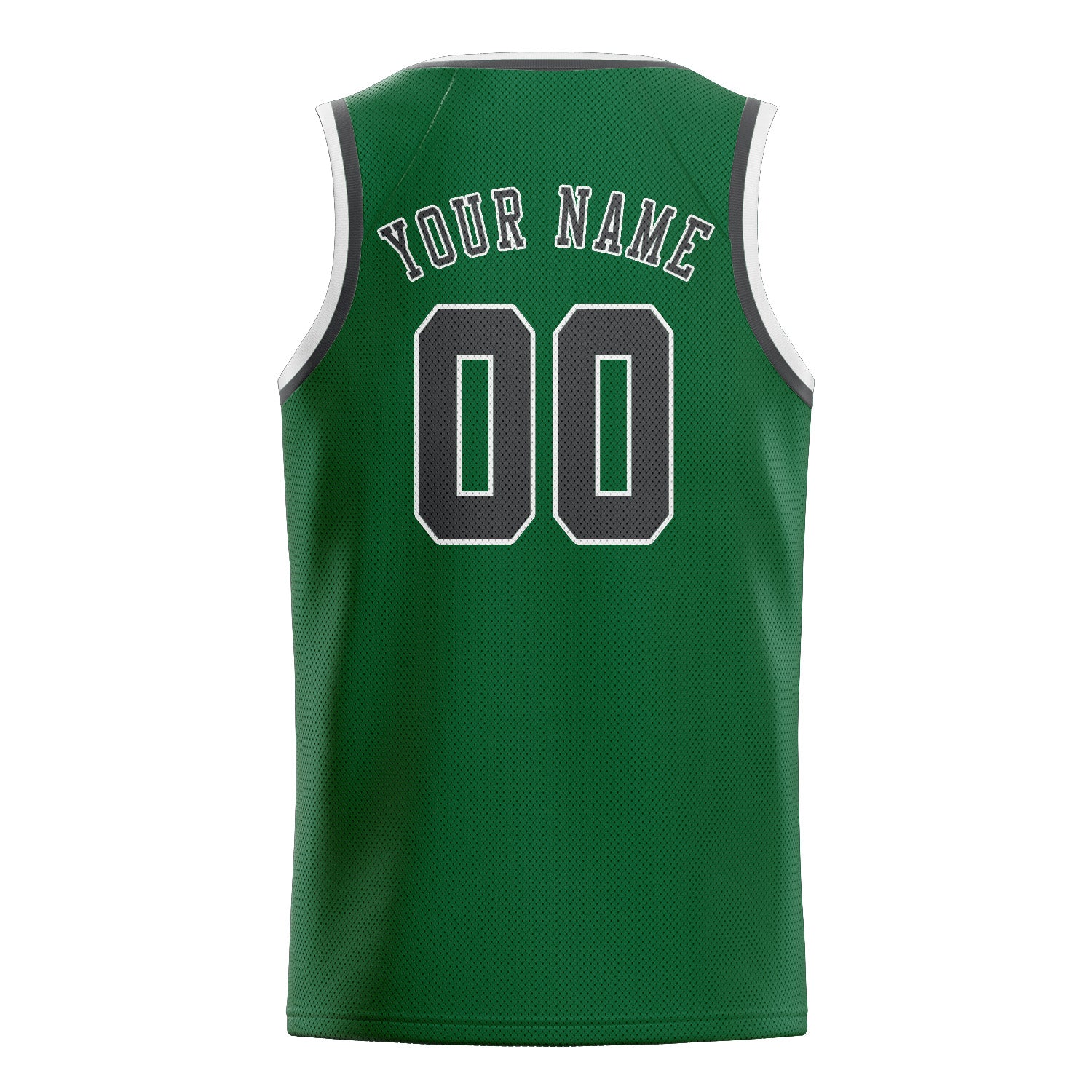 Maillot de basketball personnalisé vert et gris foncé