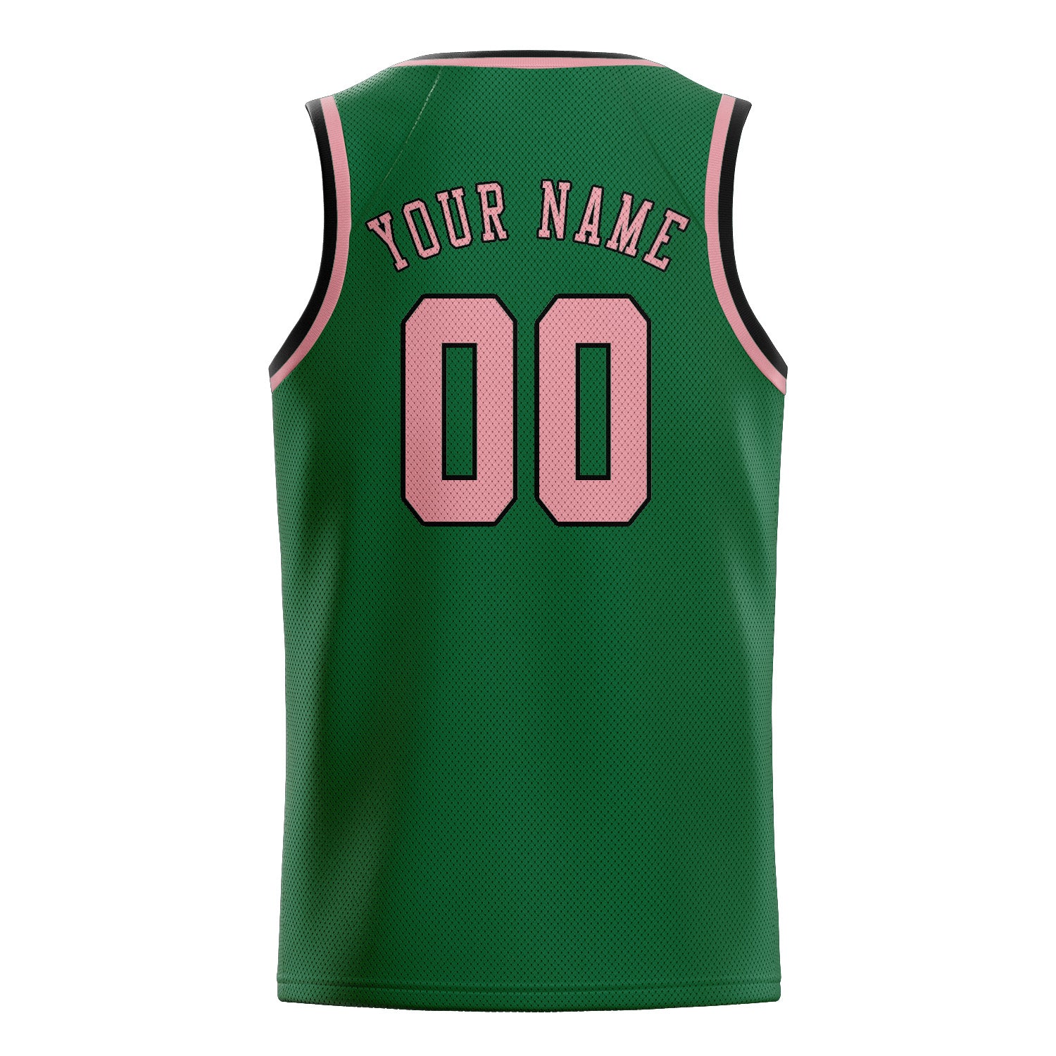 Maillot de basketball personnalisé vert et rose clair