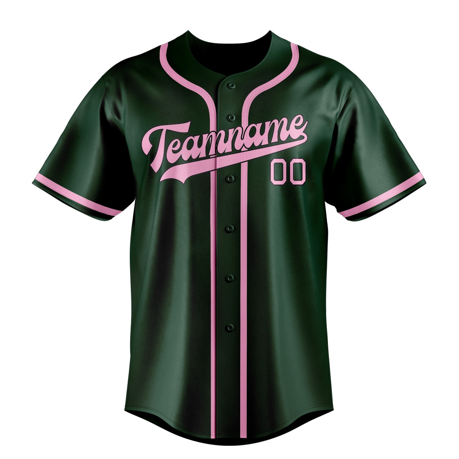 Maillot de baseball personnalisé vert et rose clair