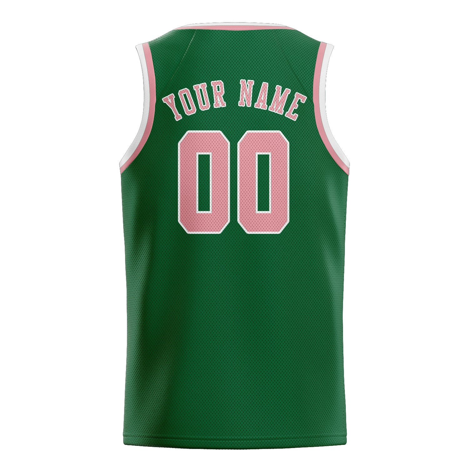 Maillot de basketball personnalisé vert et rose clair