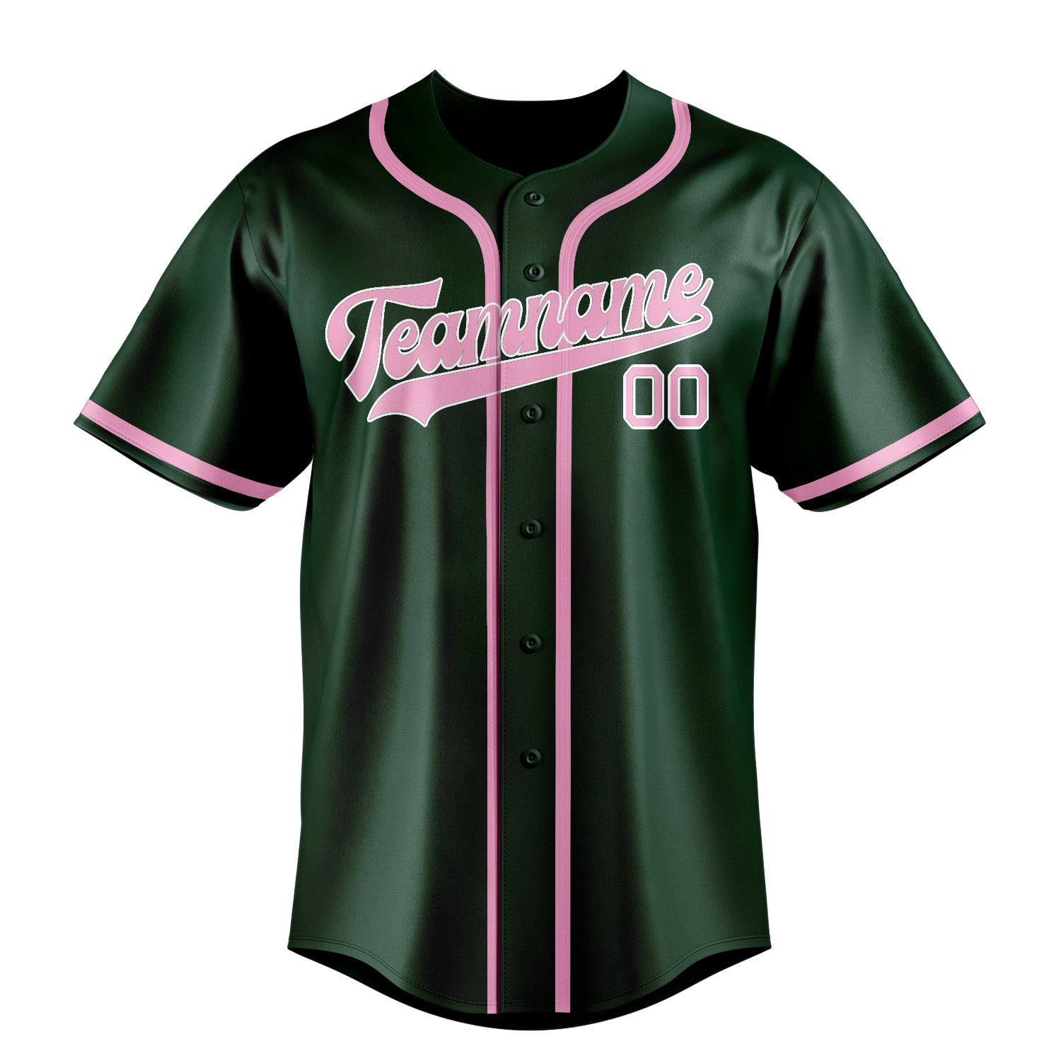 Maillot de baseball personnalisé vert et rose clair