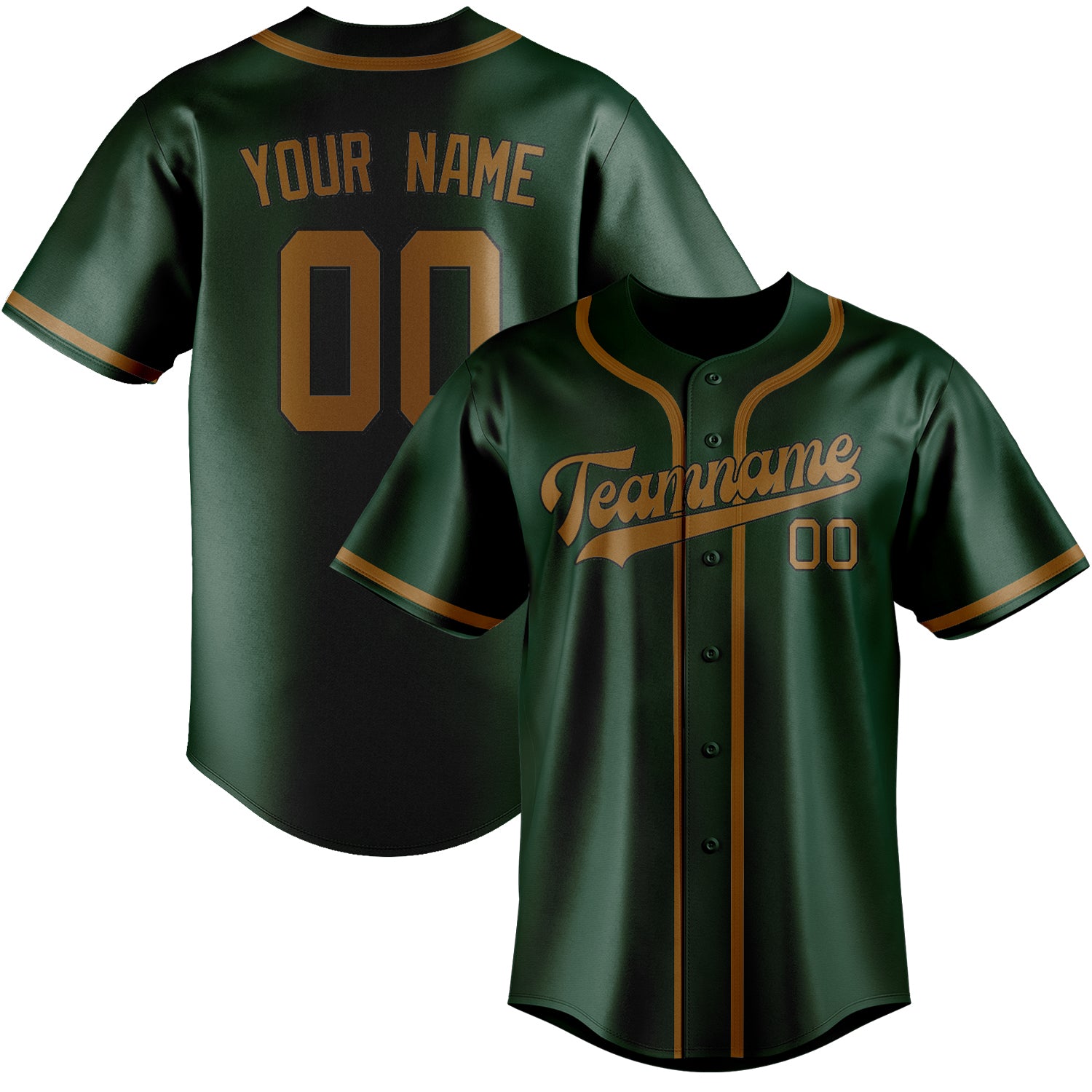 Maillot de baseball vert kaki personnalisé