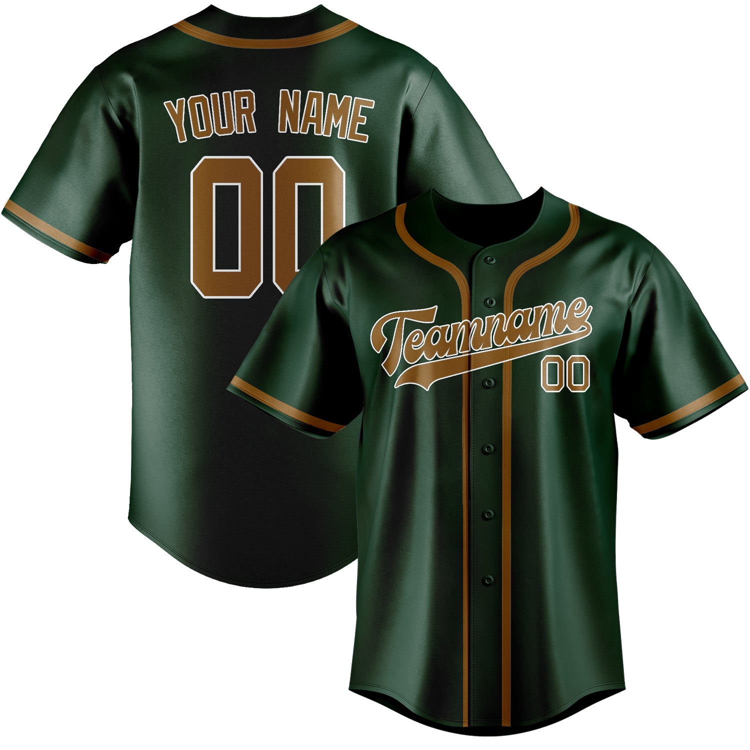 Maillot de baseball vert kaki personnalisé