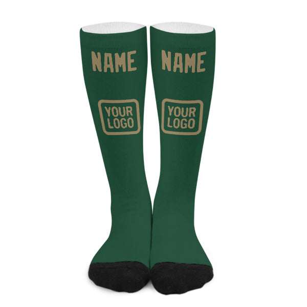 Chaussettes hautes kaki vert clair personnalisées
