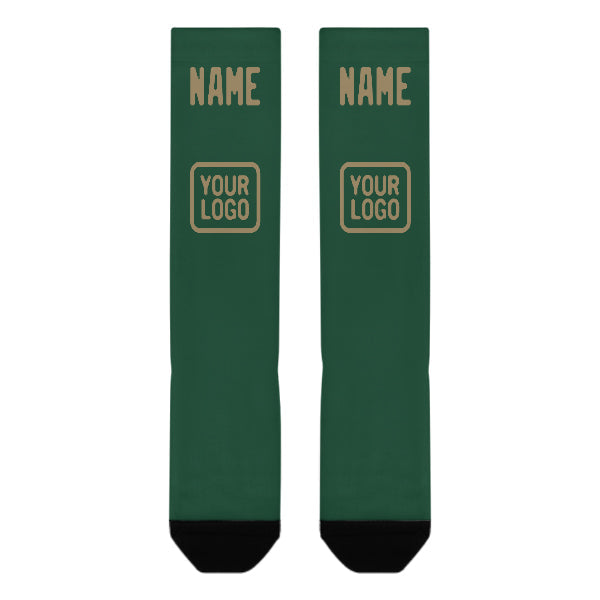 Chaussettes hautes kaki vert clair personnalisées