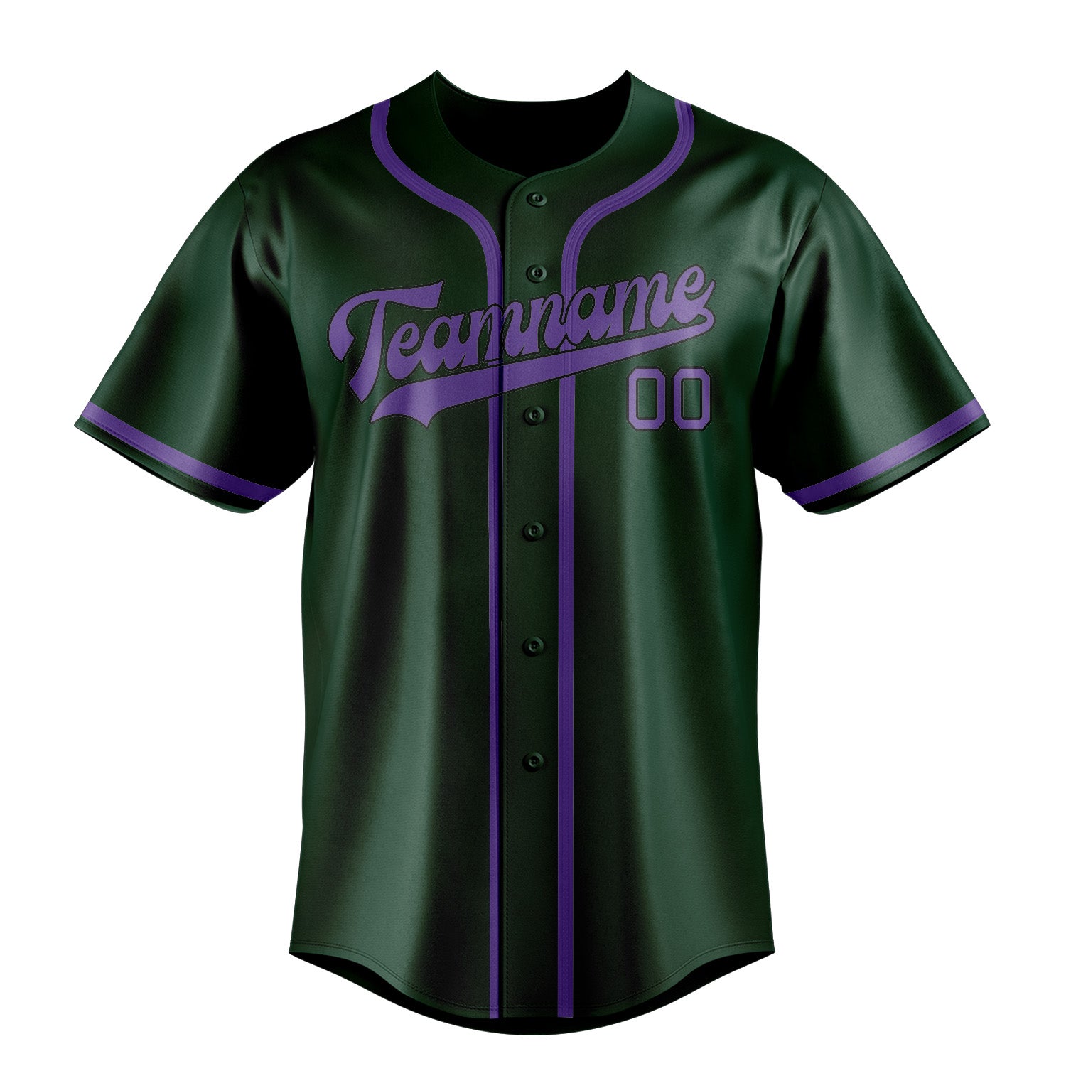 Maillot de baseball personnalisé vert clair et violet