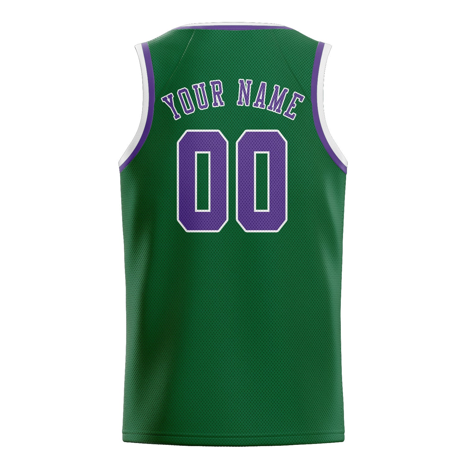 Maillot de basketball personnalisé vert clair et violet