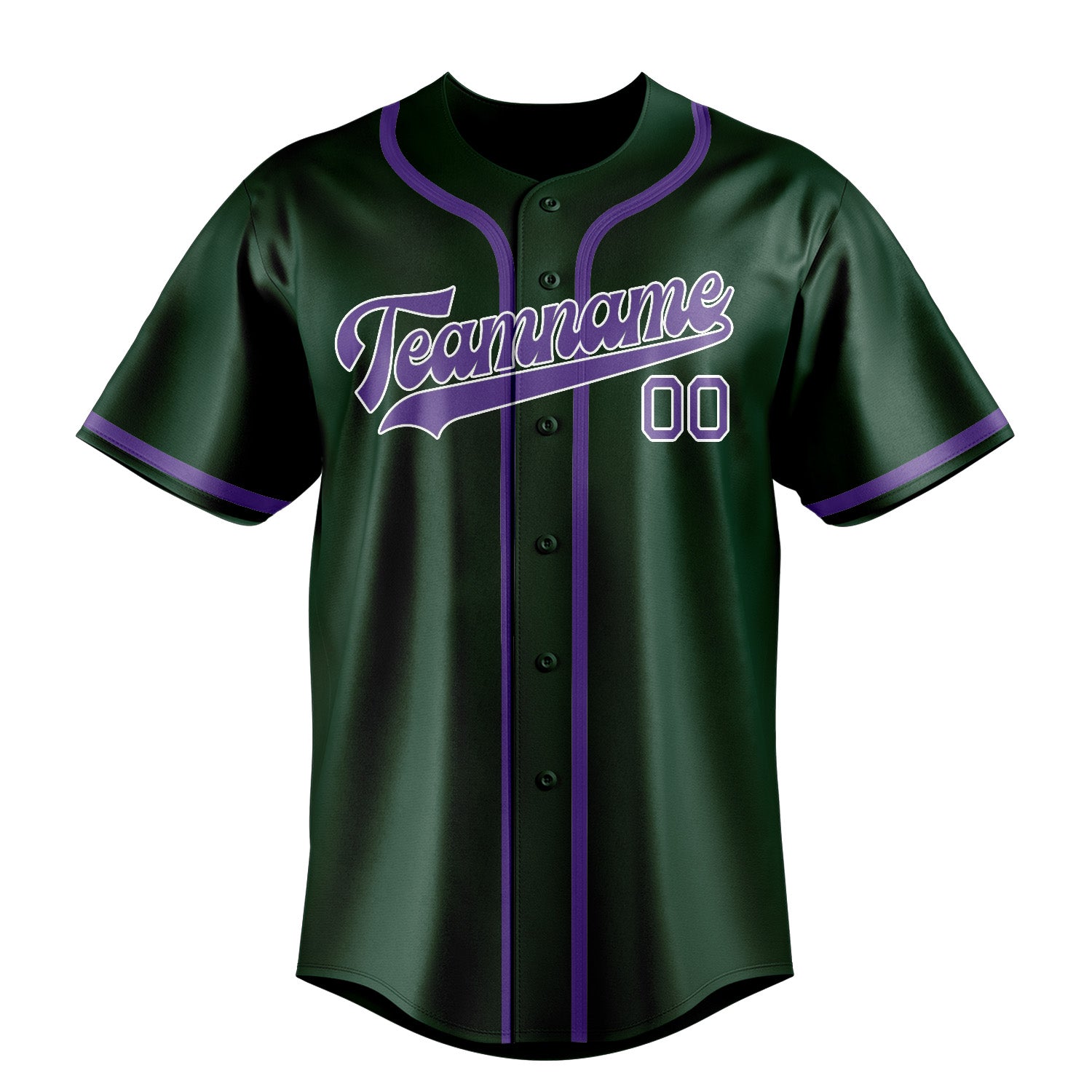 Maillot de baseball personnalisé vert clair et violet