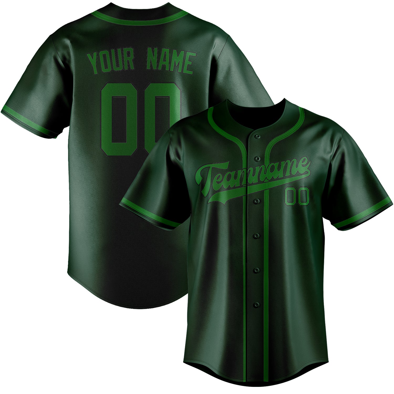 Maillot de baseball vert émeraude personnalisé