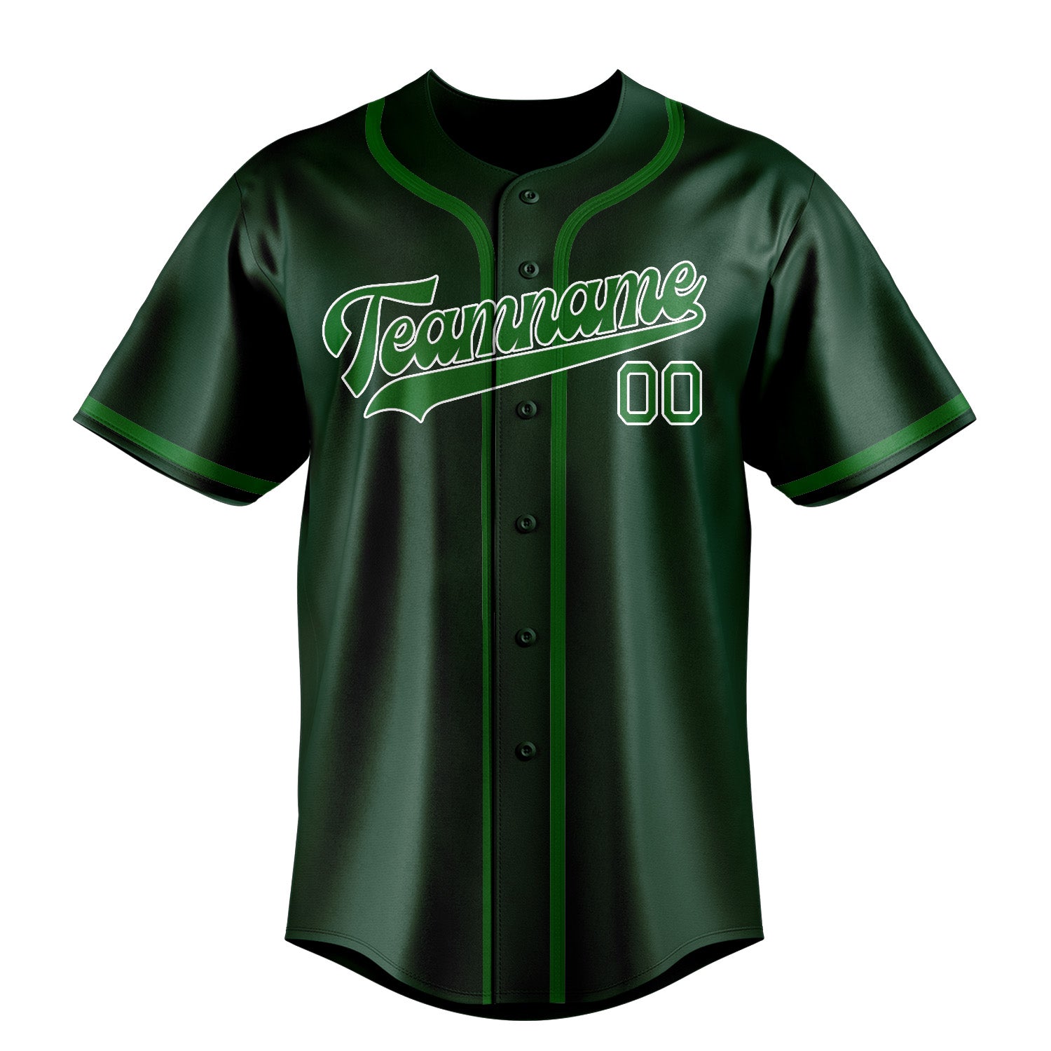 Maillot de baseball vert émeraude personnalisé