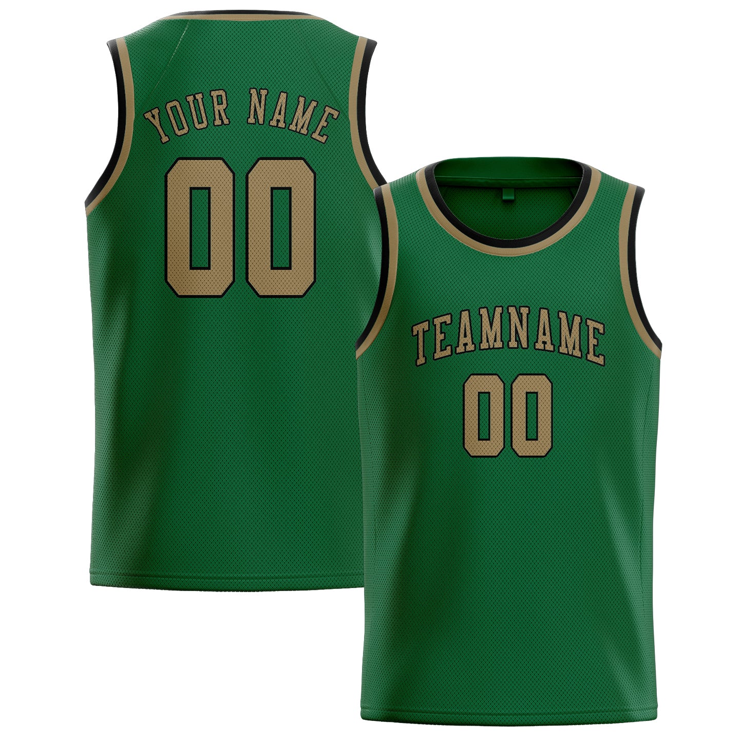 Maillot de basketball kaki clair vert personnalisé